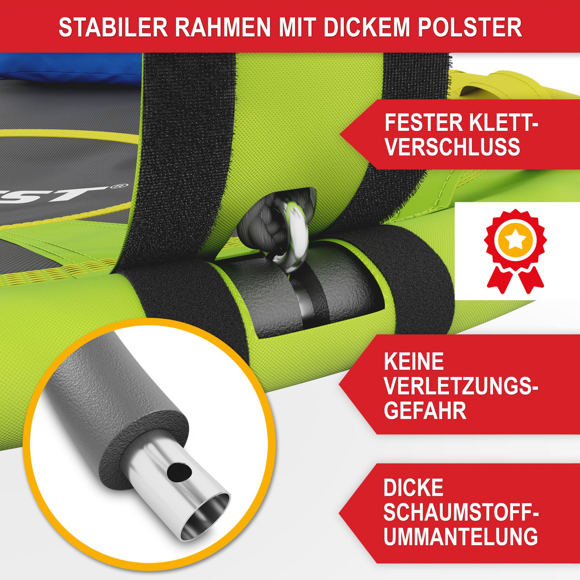 Nestschaukel - Stabiler Rahmen mit dickem Polster, fester Klettverschluss, keine Verletzungsgefahr, dicke Schaumstoffummantelung