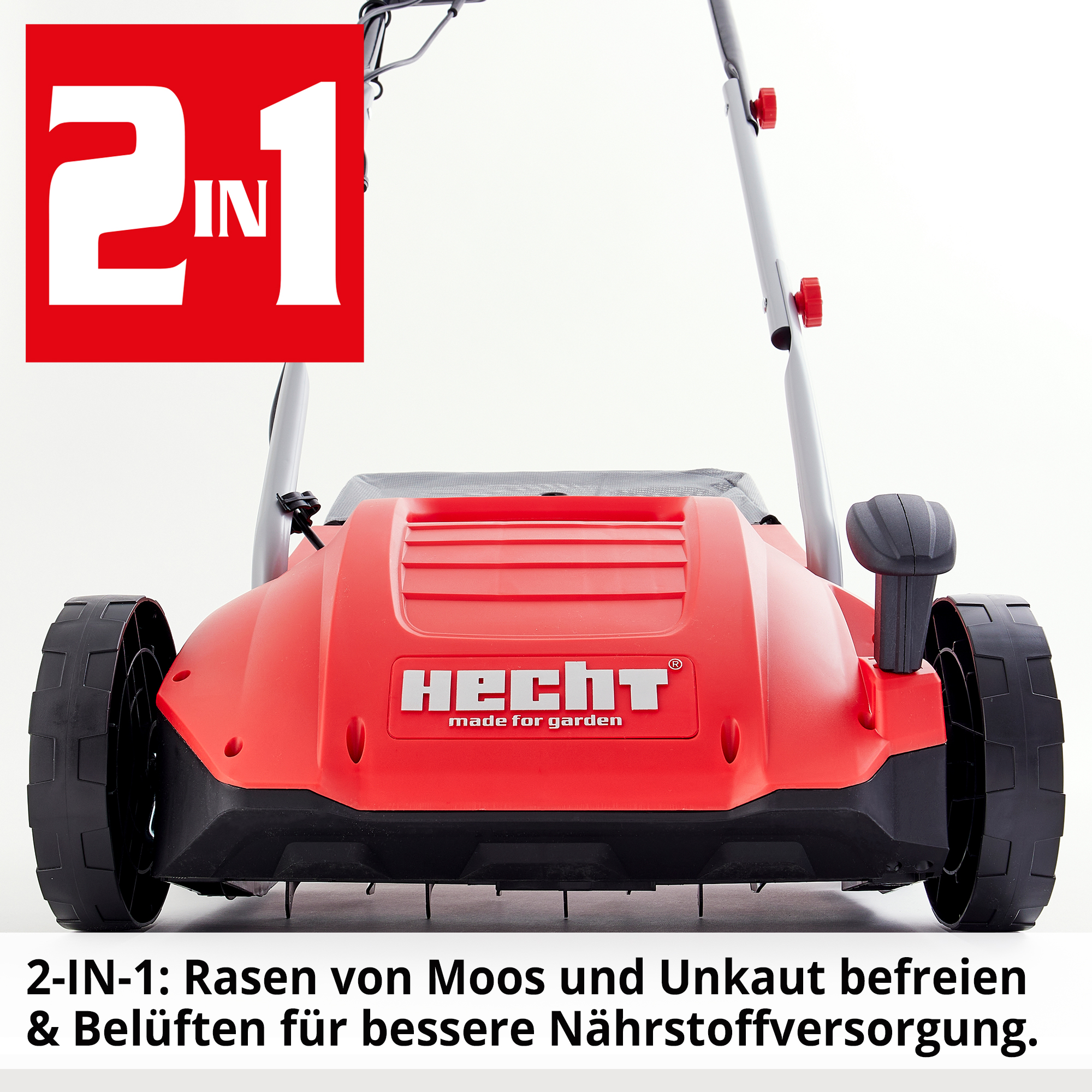 Vertikutierer; 2 in 1: Rasen von Moos und Unkraut befreien und Belüftung für bessere Nährstoffversorgung