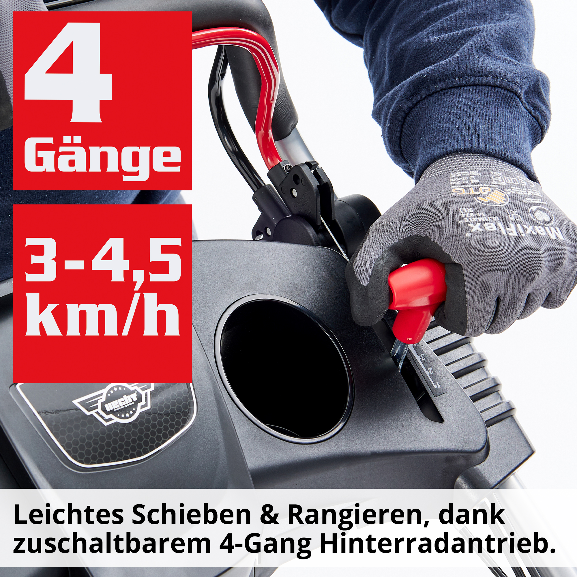 Hecht Benzin-Rasenmäher 5564 SX mit Hinterradantrieb für Leichtes schieben 3-4 Kmh 