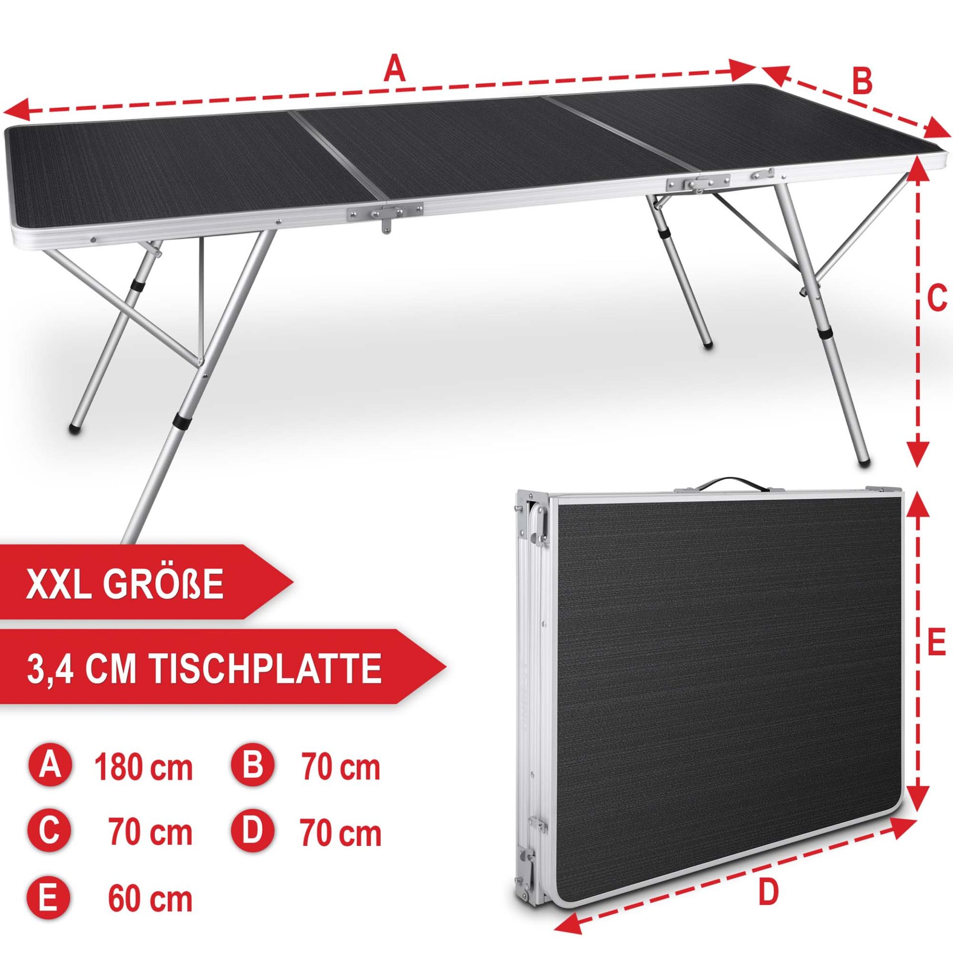 Klapptisch Sylt - XXL Größe