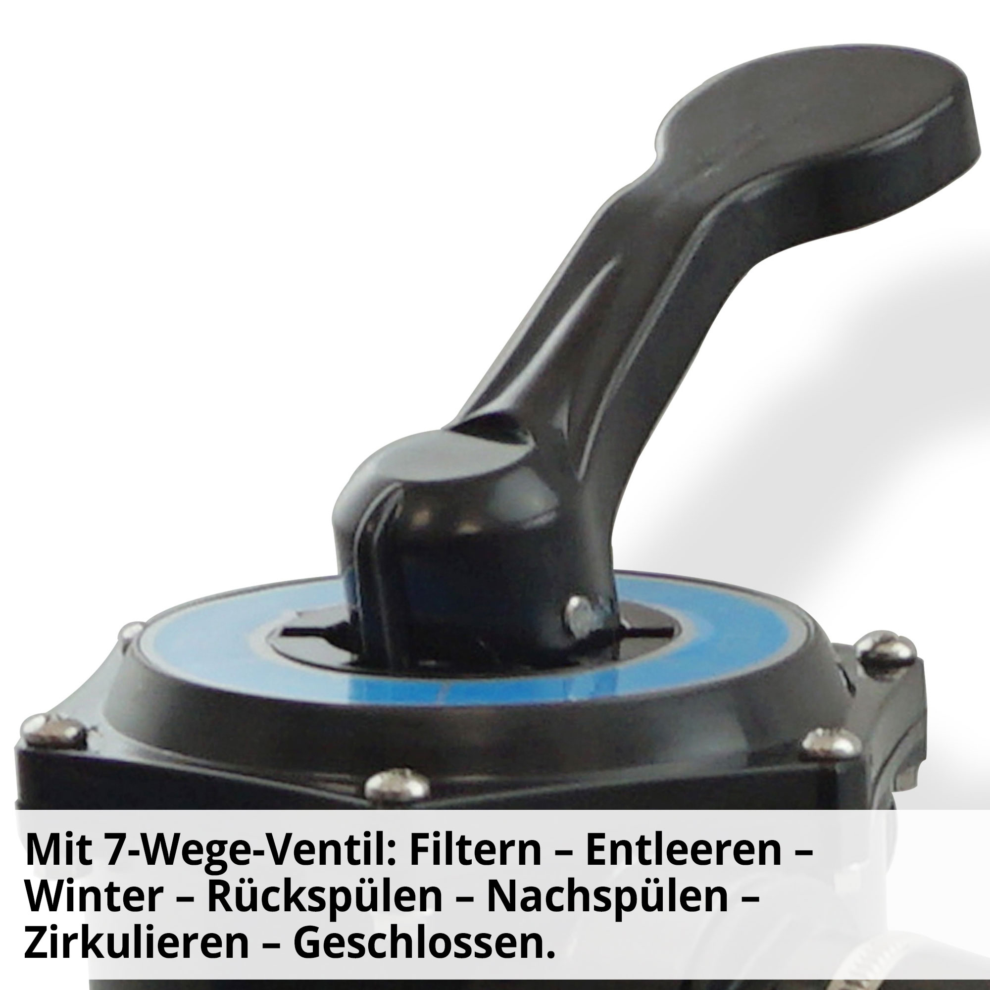 Hecht 302111 Sandfilteranlage mit 7-Wege-Ventil: Filtern- Entleeren- Winter- Rückspülen- Nachspülen- Zirkulieren- Geschlossen Hecht 302111 Sandfilteranlage mit 7-Wege-Ventil: Filtern- Entleeren- Winter- Rückspülen- Nachspülen- Zirkulieren- Geschlossen