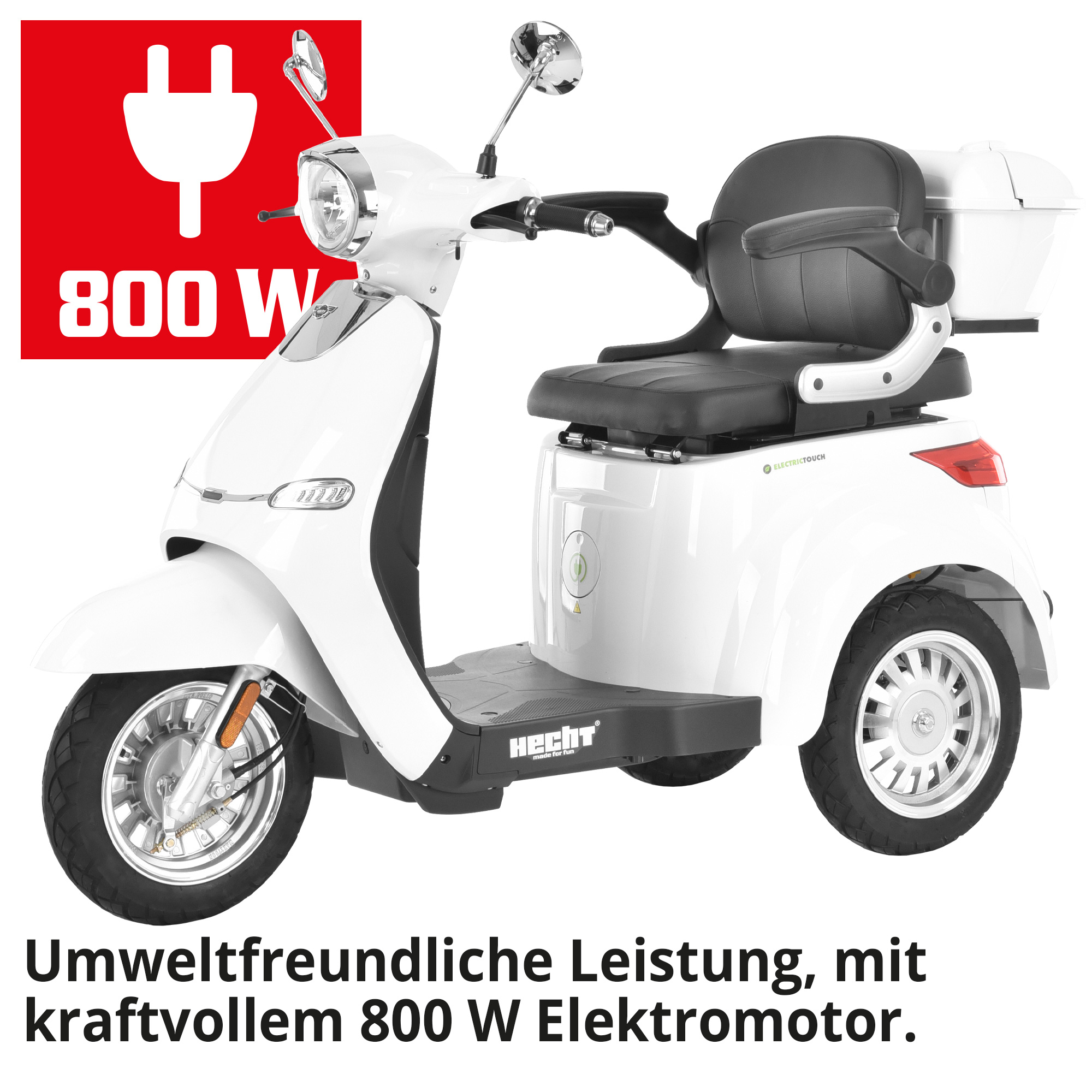 HECHT CITISMAX Weiß Seniorenfahrzeug mit starkem Elektromotor