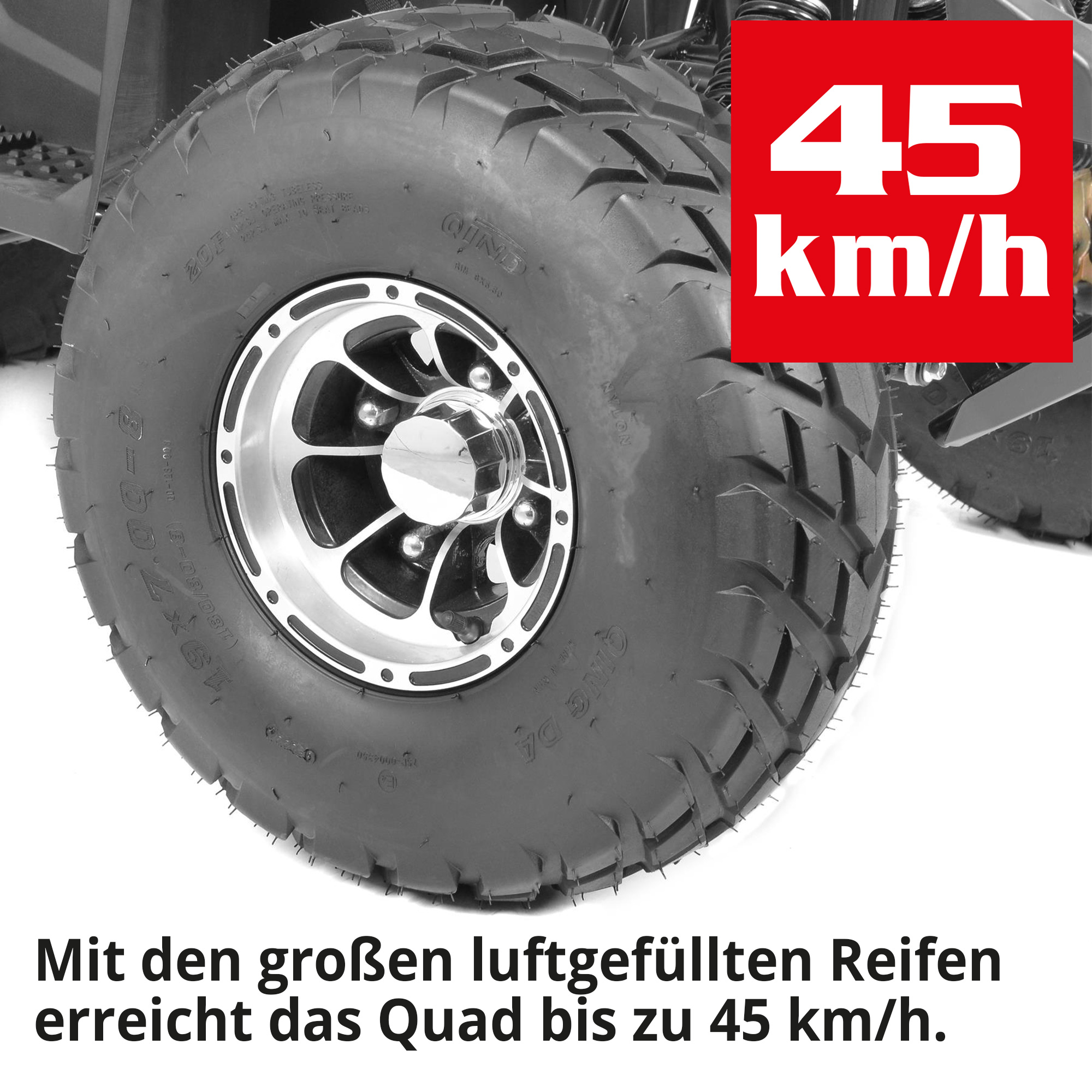 Army - Quad mit Straßenzulassung mit großen luftgefüllten Reifen; erreicht bis zu 45 km/h