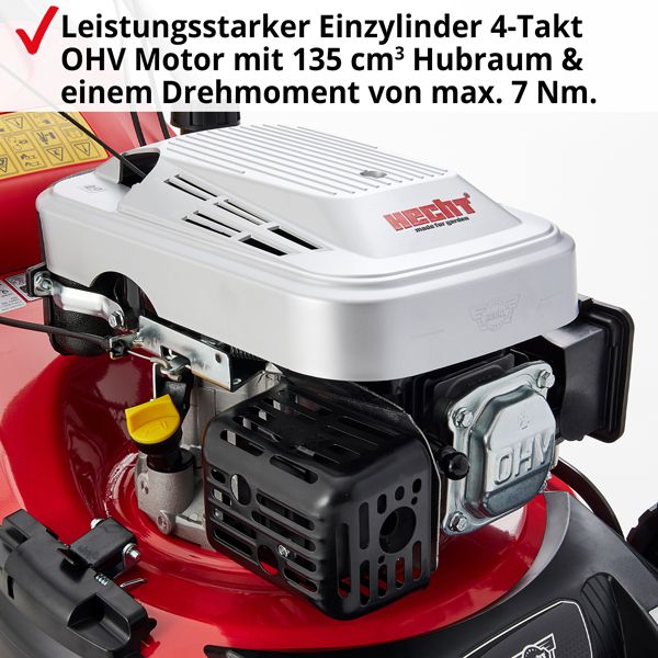 HECHT Benzin-Rasenmäher 548 SW Benzin-Rasenmäher mit starkem Motor