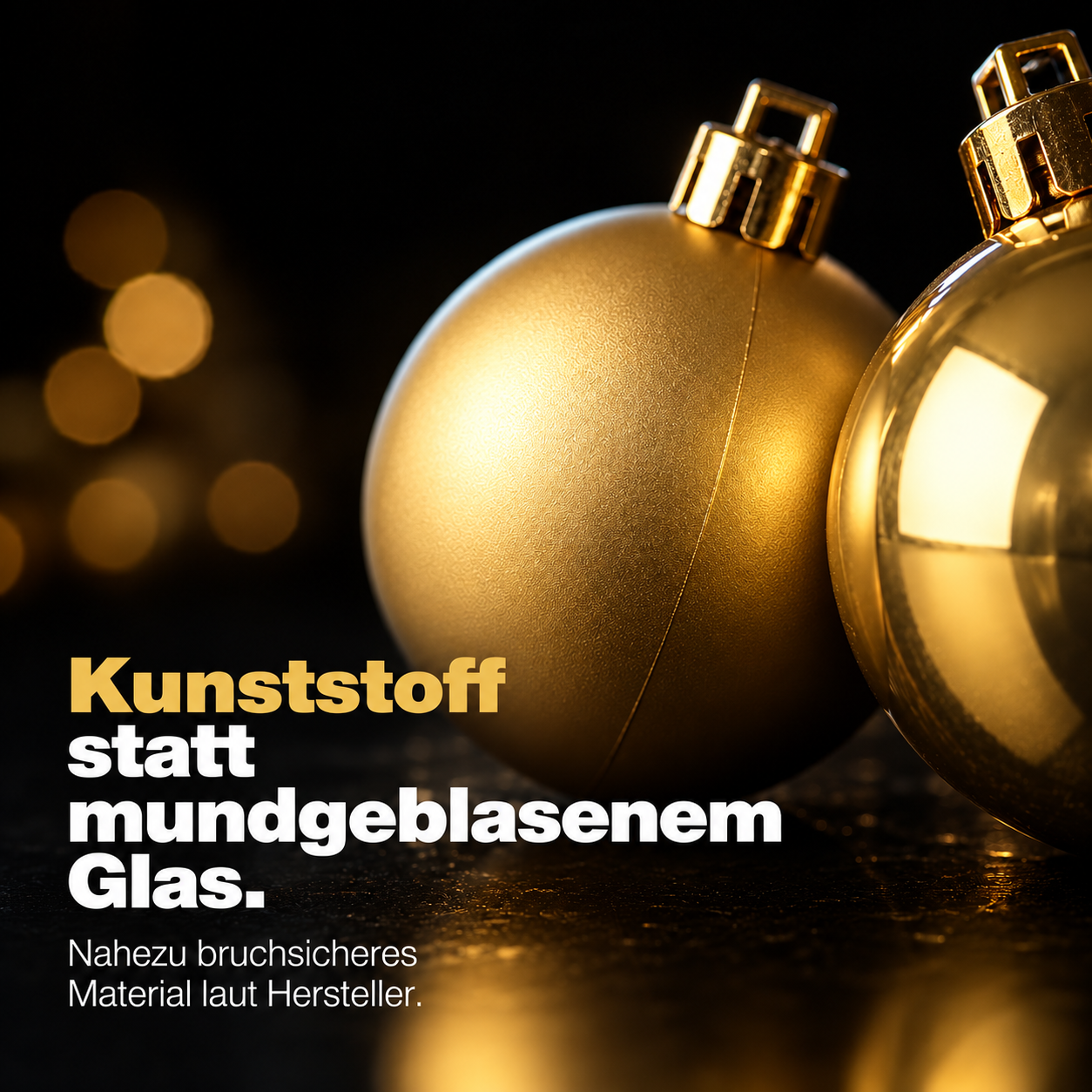 ONBEST Christbaumkugeln: Nahezu bruchsicherer Kunststoff statt Glas (Dieses Bild wurde mit Hilfe von KI generiert.)