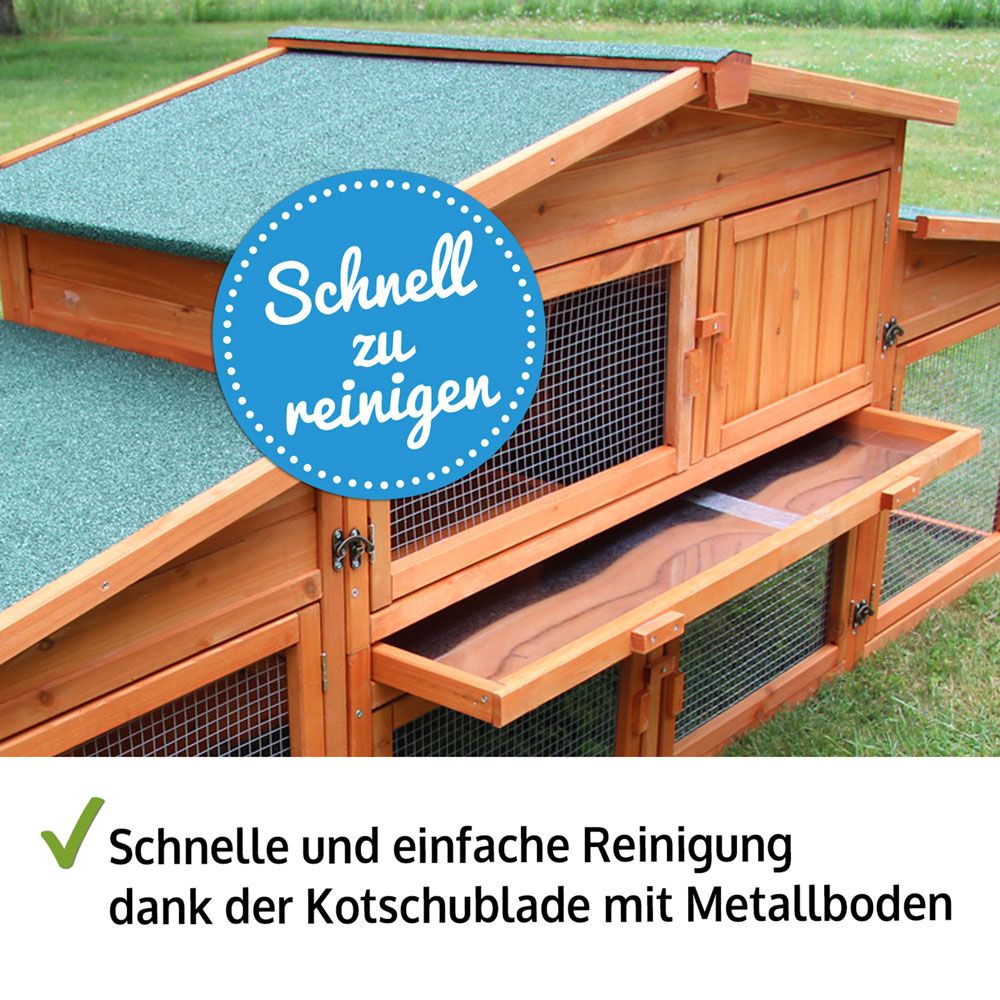zooprinz Hasenstall König XXL Kotschublade mit Metallboden zum schnellen und einfachem Reinigen