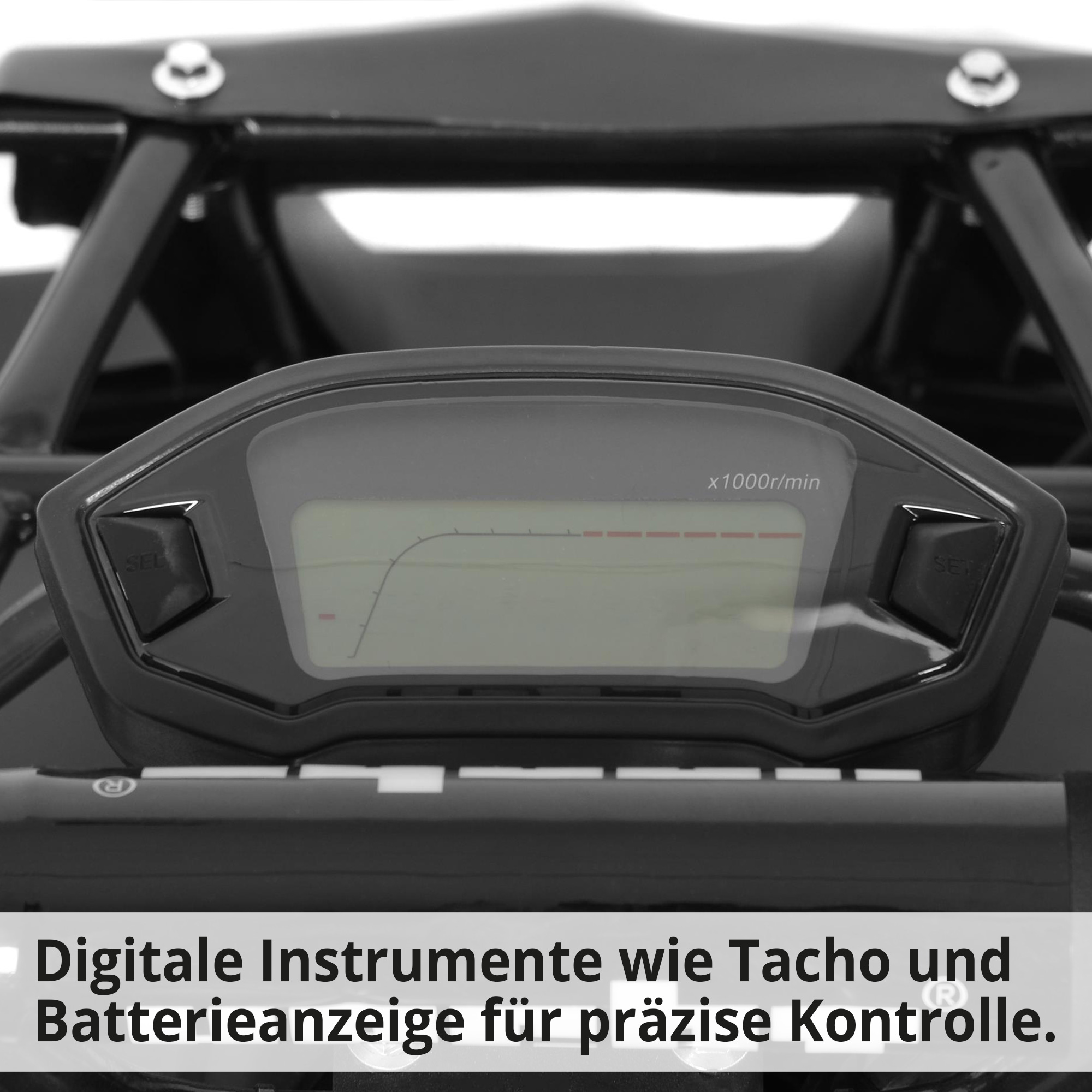 H 59399 Huron - Quad mit Straßenzulassung mit digitalen Instrumenten wie Tacho und Batterieanzeige für präzise Kontrolle