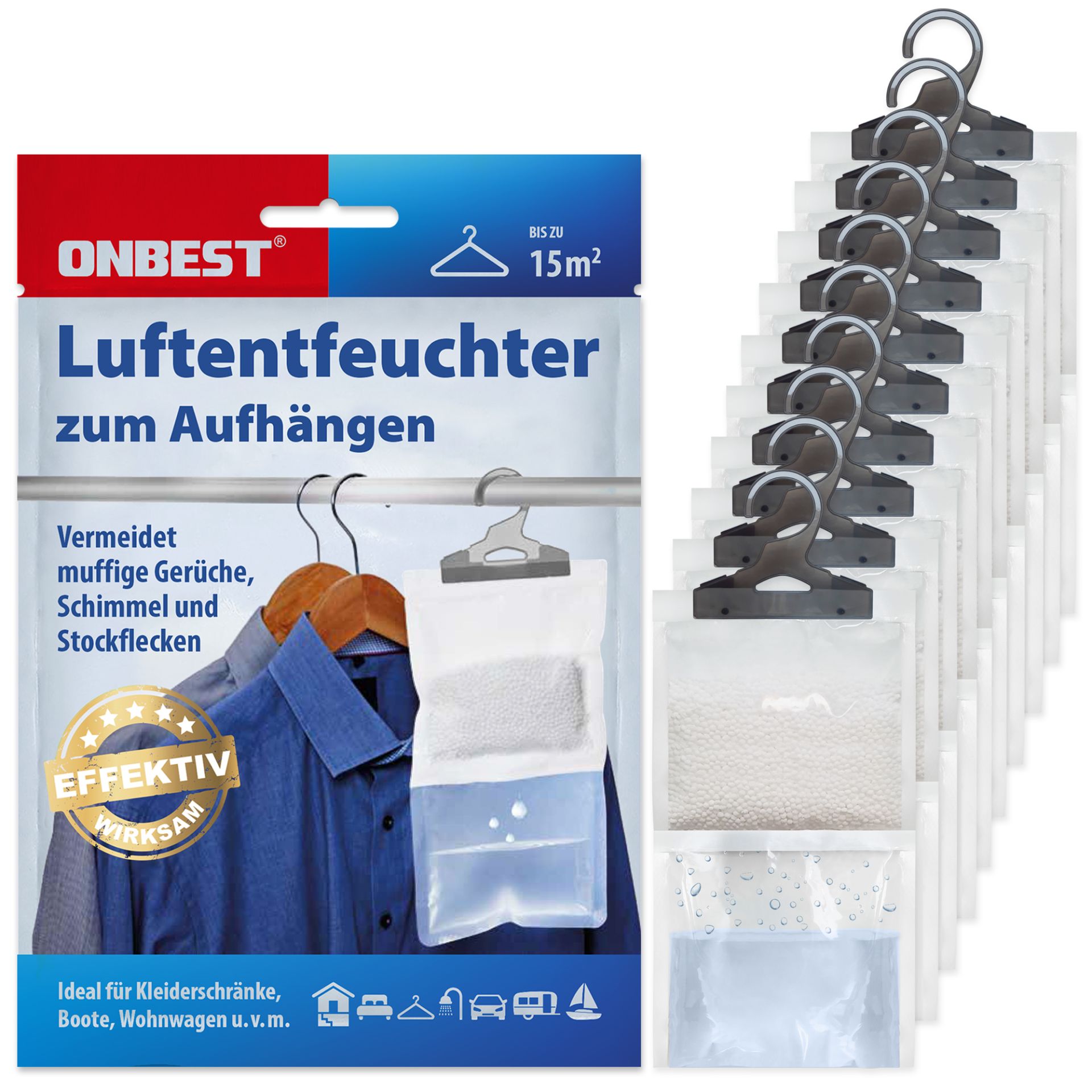 ONBEST, Luftentfeuchter zum Aufhängen, Artikelnummer 44002