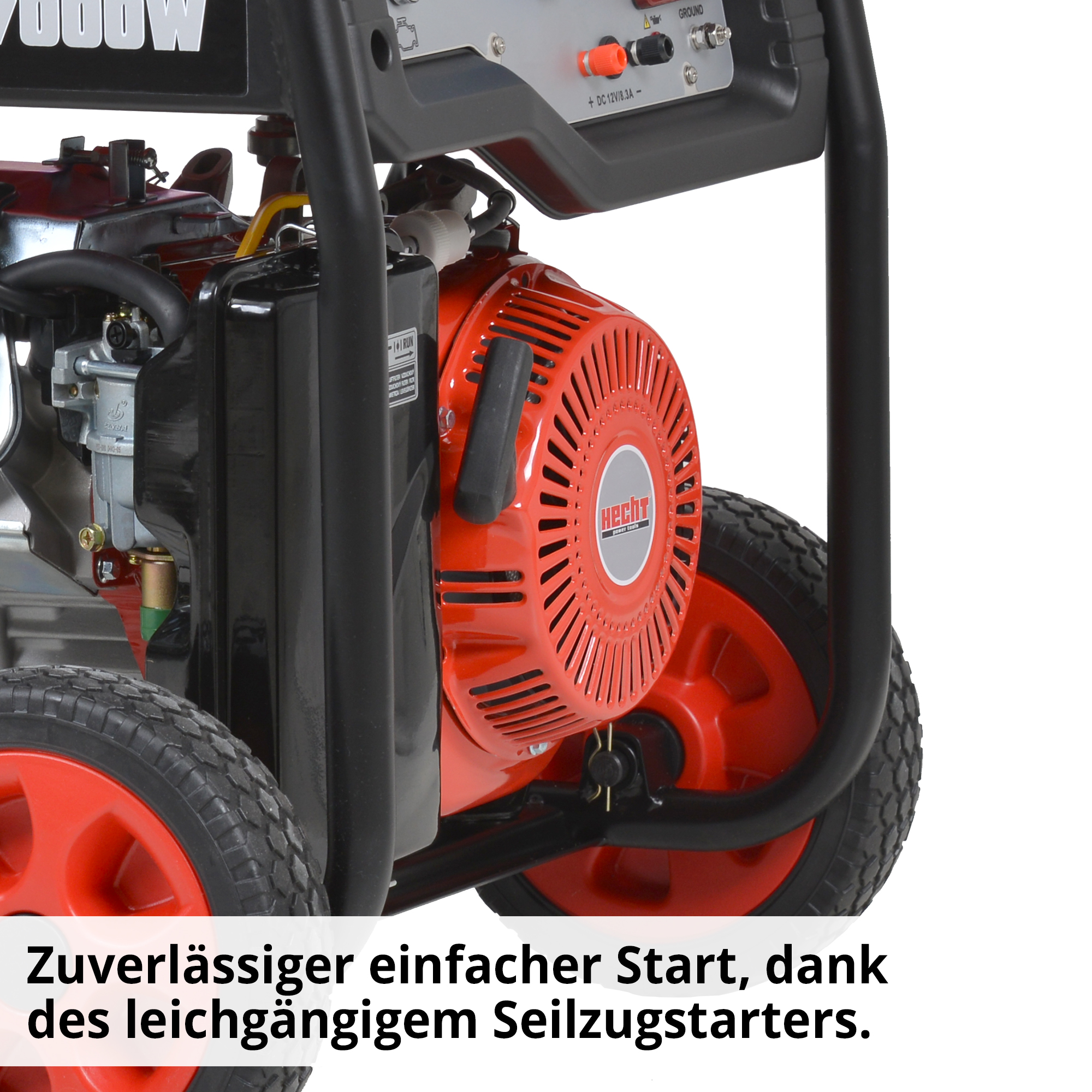 Notstromaggregat Benzin; Zuverlässiger einfacher Start, dank des leichtgängigem Seilzugstarter
