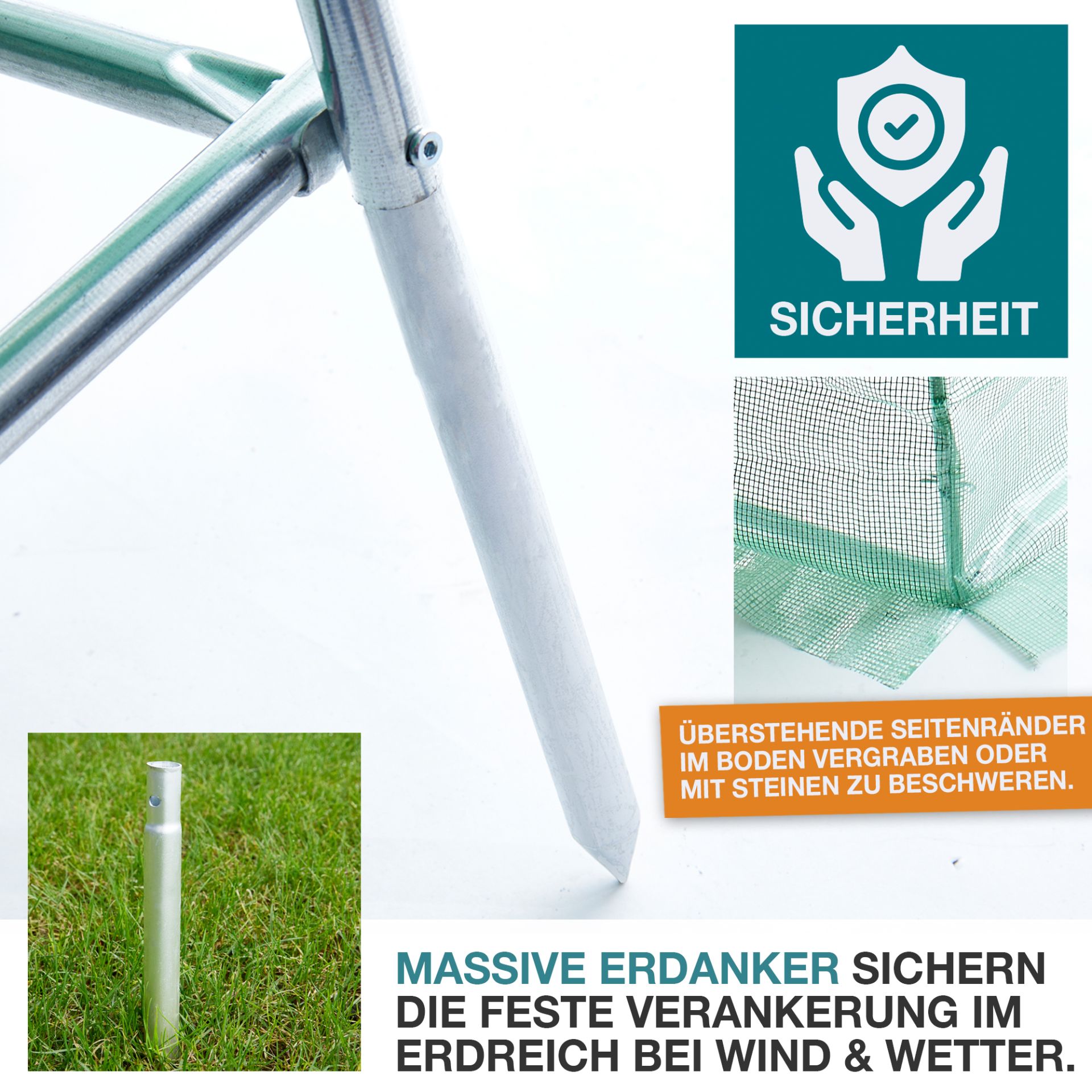 TOM Gewächshaus GH-1800; Überstehende Seitenränder am Boden