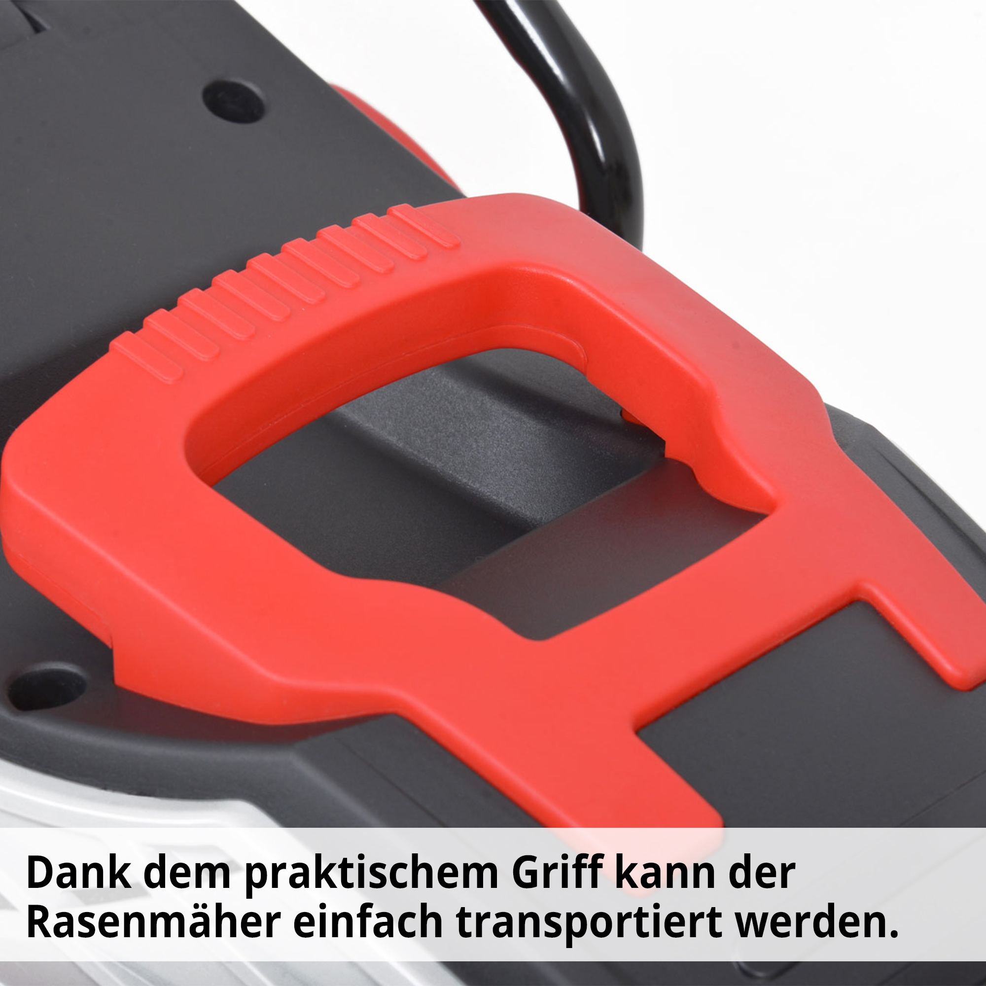 Elektro-Rasenmäher mit Griff für einfachen Transport und leichtes anheben 