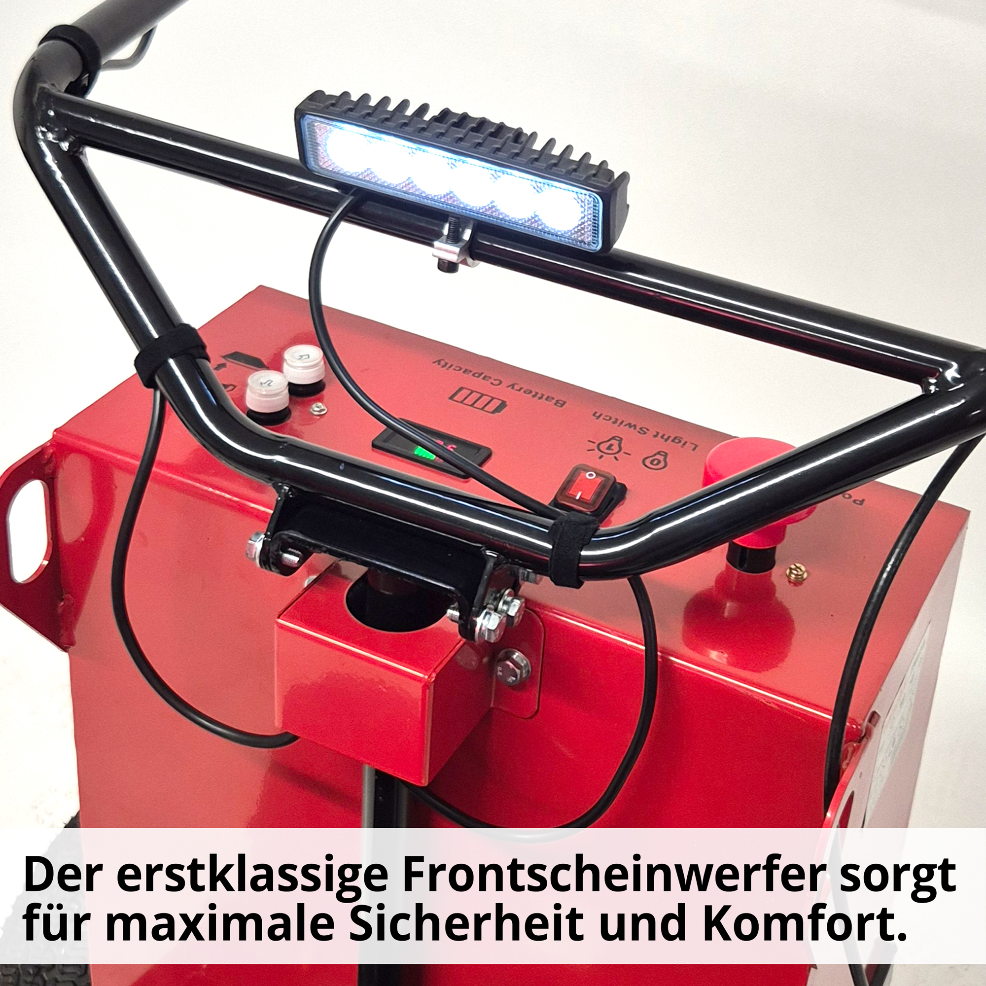 Akku Dumper 2625 mit starken Frontscheinwerfer für mehr Sicherheit 