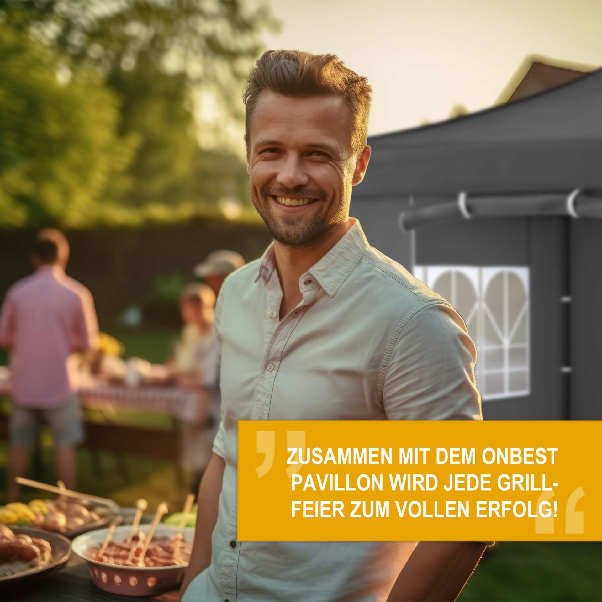 Pavillon Grau - Ideal für jede Grillfeier