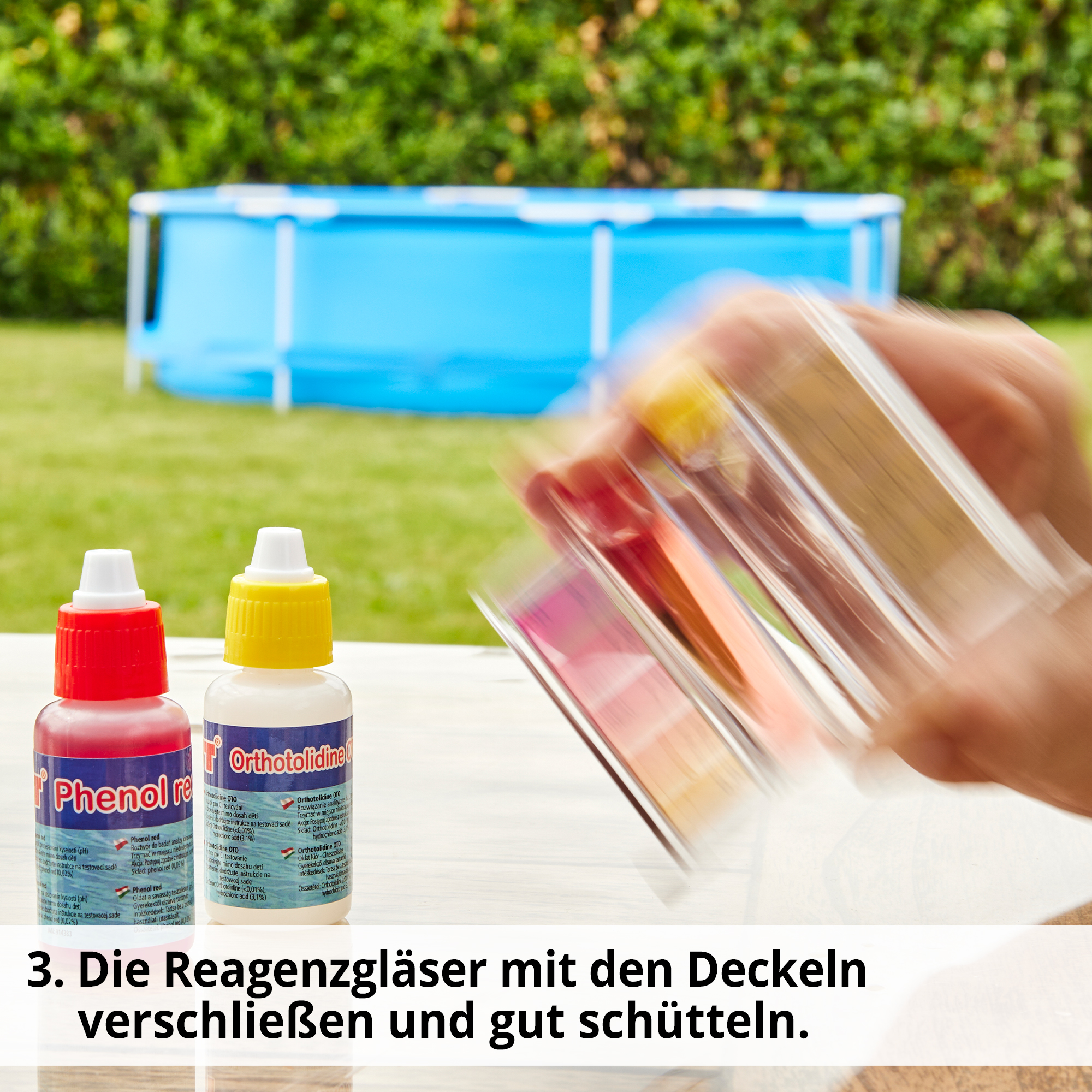 HECHT Poolwasser-Test-Set »060601« Reagezgläser Schütteln