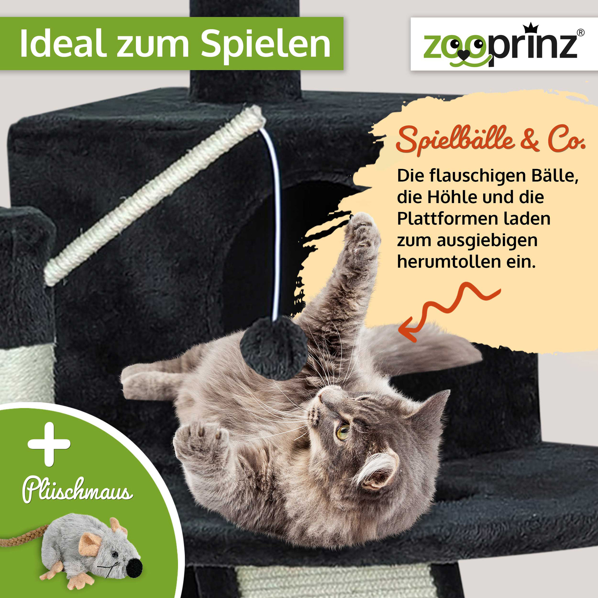 Katzenbaum Lola; Ideal zum Spielen mit Spielbällen