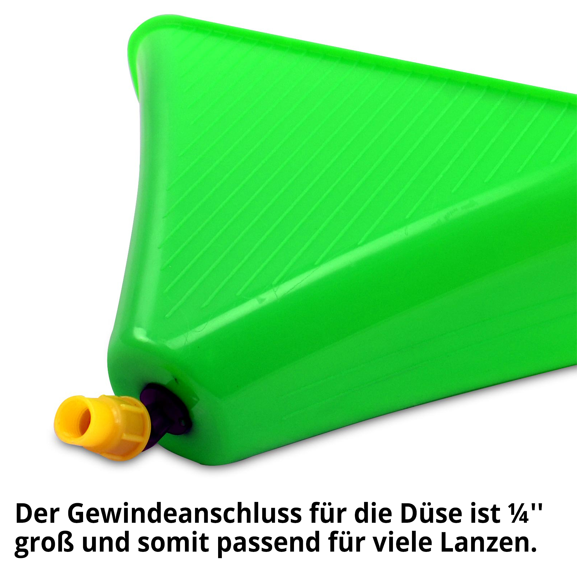 Sprühaube inkl. Düse; Der Gewindeanschluss für die Düse ist 1/4 Zoll groß und somit passen für viele Lanzen