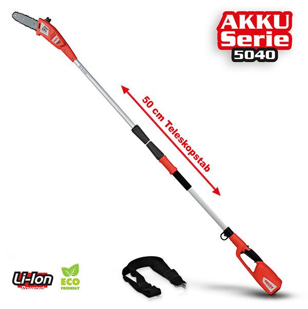 HECHT Akku Hochentaster 9504 Hochentaster mit langem Teleskopstab