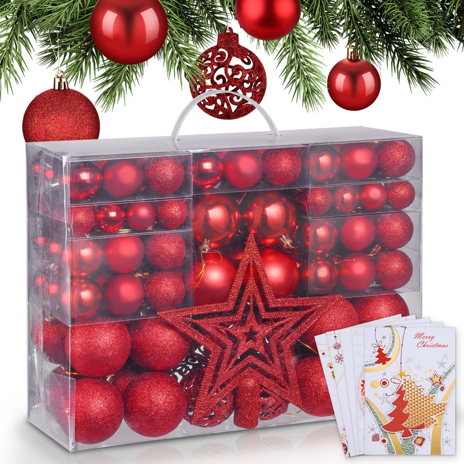 ONBEST, Weihnachtskugeln Rot, Artikelnummer 44227
