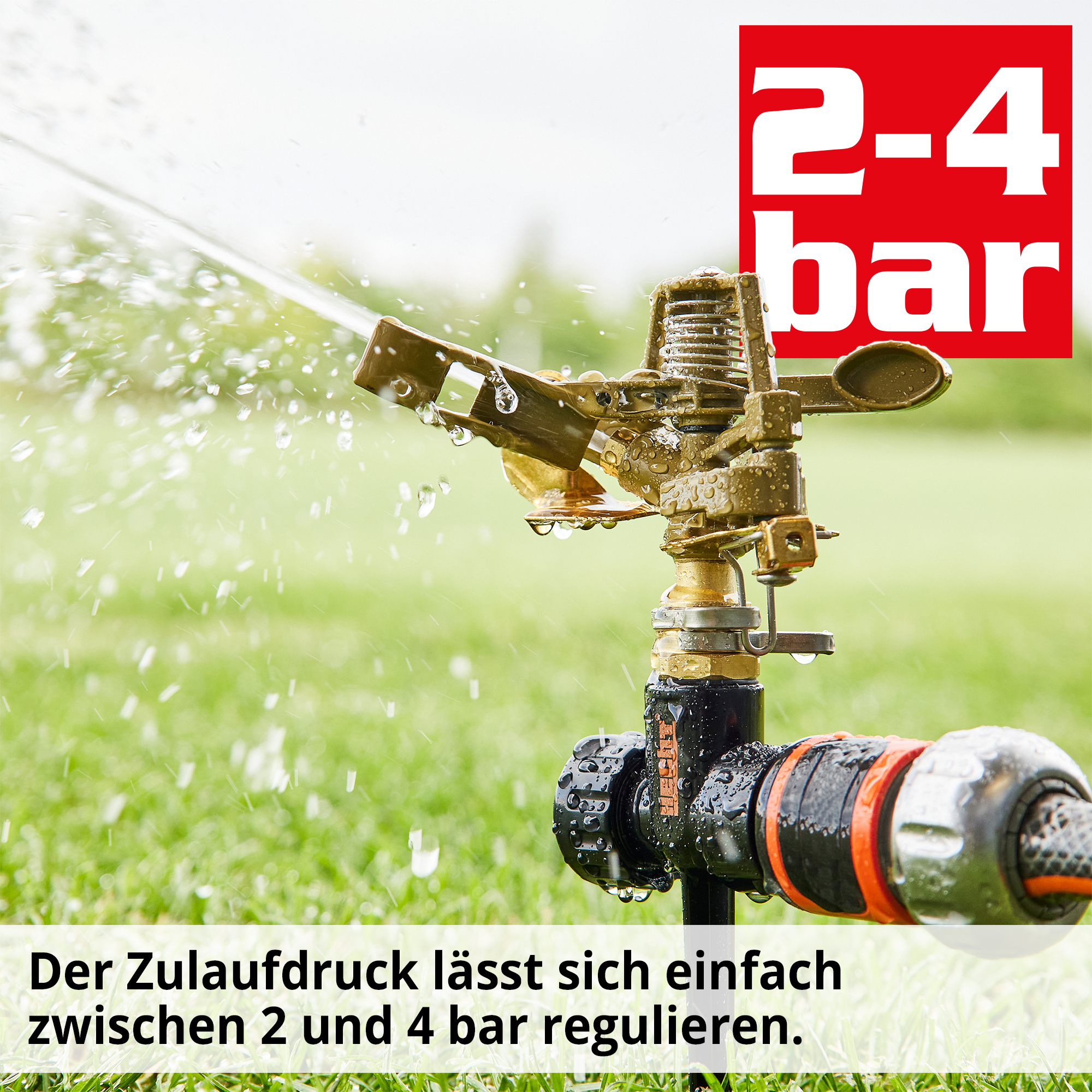 Hecht Impulsregner mit Wasserdruck zwischen 2 bis 4 bar 