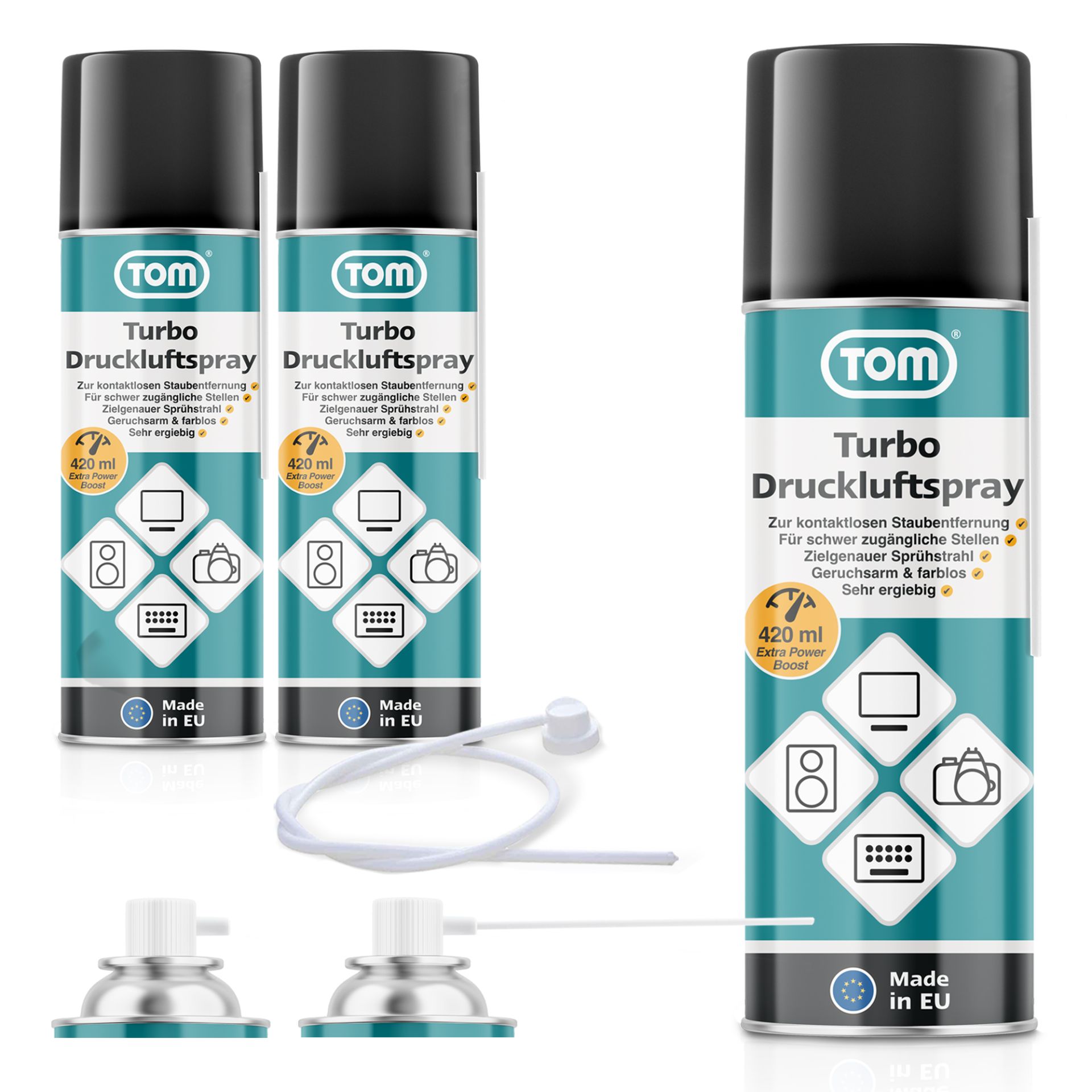 TOM Druckluftspray PS-420; Tastaturen, Computer, Laptop, Heizkörper; Kamera, Auto und mehr