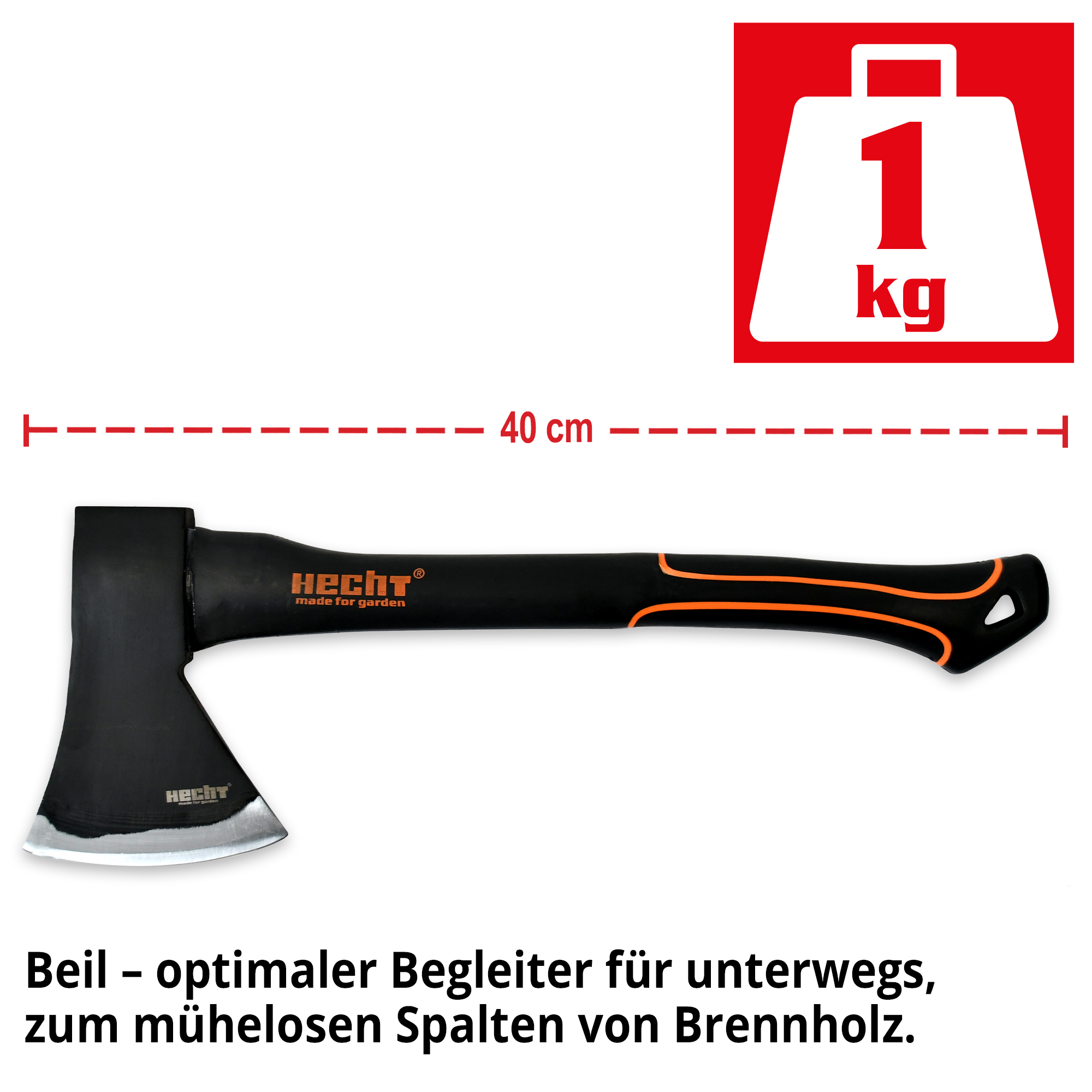 HECHT 4er Axt Set »Nr. 8« beil zum effizienten Spalten von Brennholz