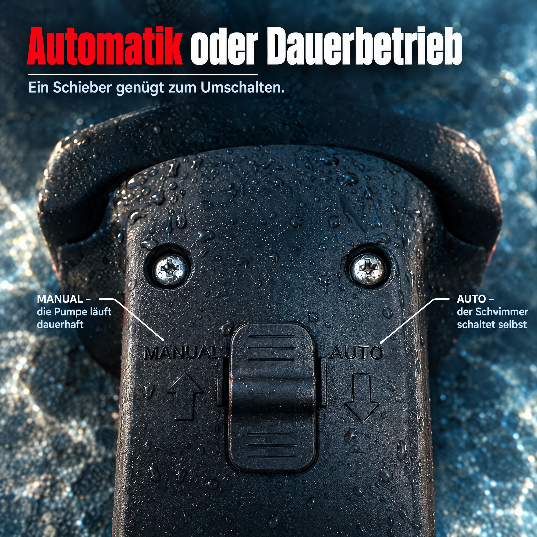 ONBEST Tauchpumpe: Einfaches Umschalten zwischen Automatik und Manual (Dieses Bild wurde mit Hilfe von KI generiert.)