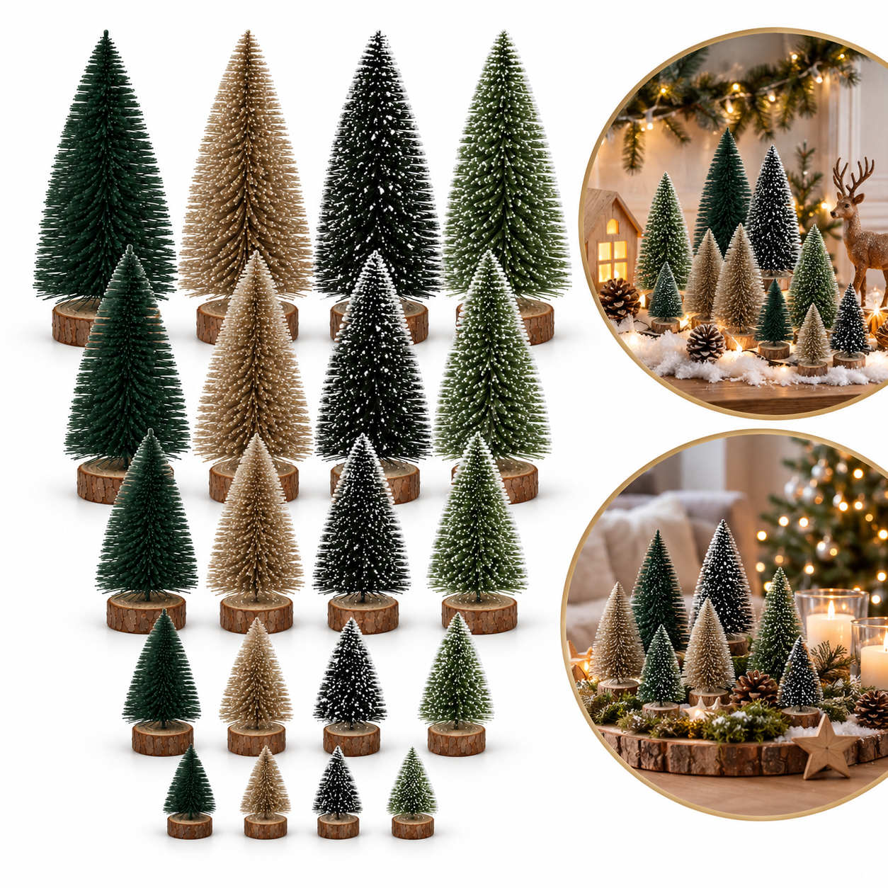 Onbest Mini Weihnachtsbaum 20 Stück Set Mini Weihnachtsdeko (Dieses Bild wurde mit Hilfe von KI generiert.)