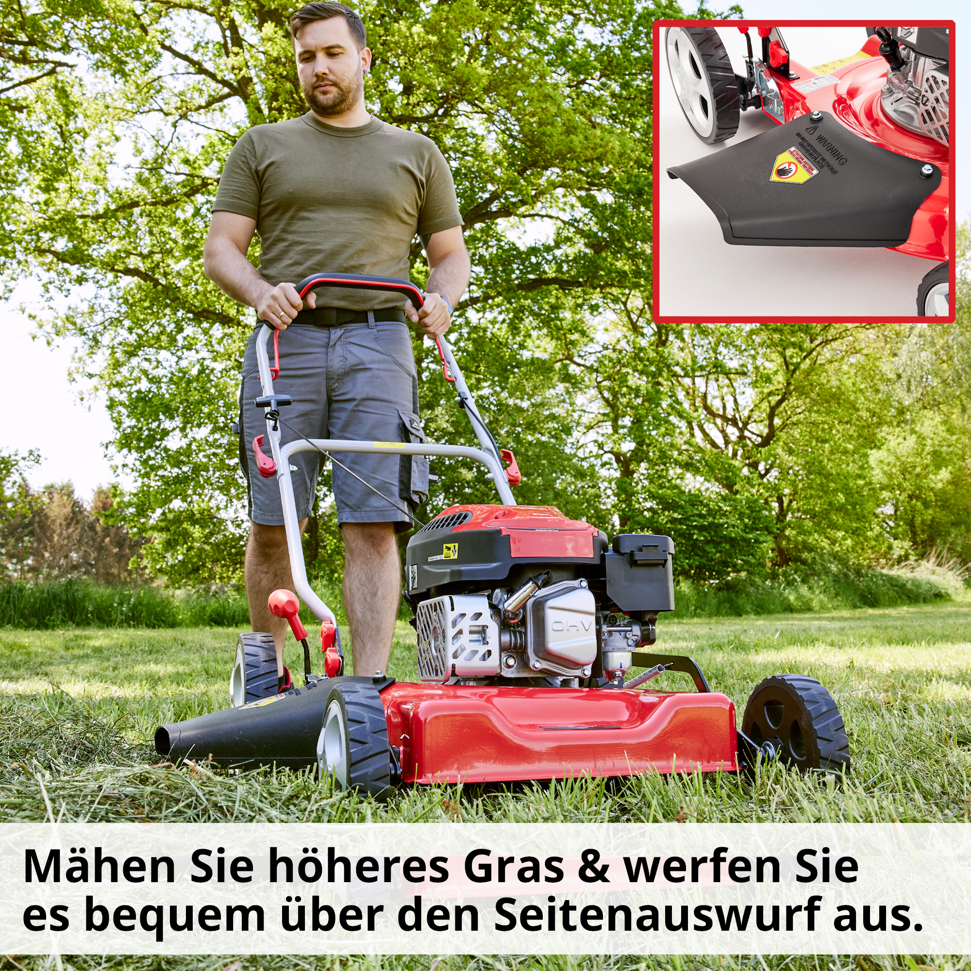 Hecht Benzin-Rasenmäher mit bequemen Seitenauswurf