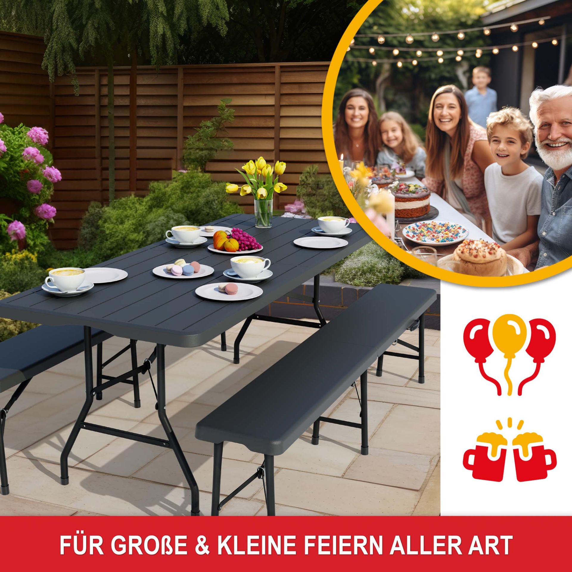 Bierzeltgarnitur Woody - Für große und kleine Feiern aller Art