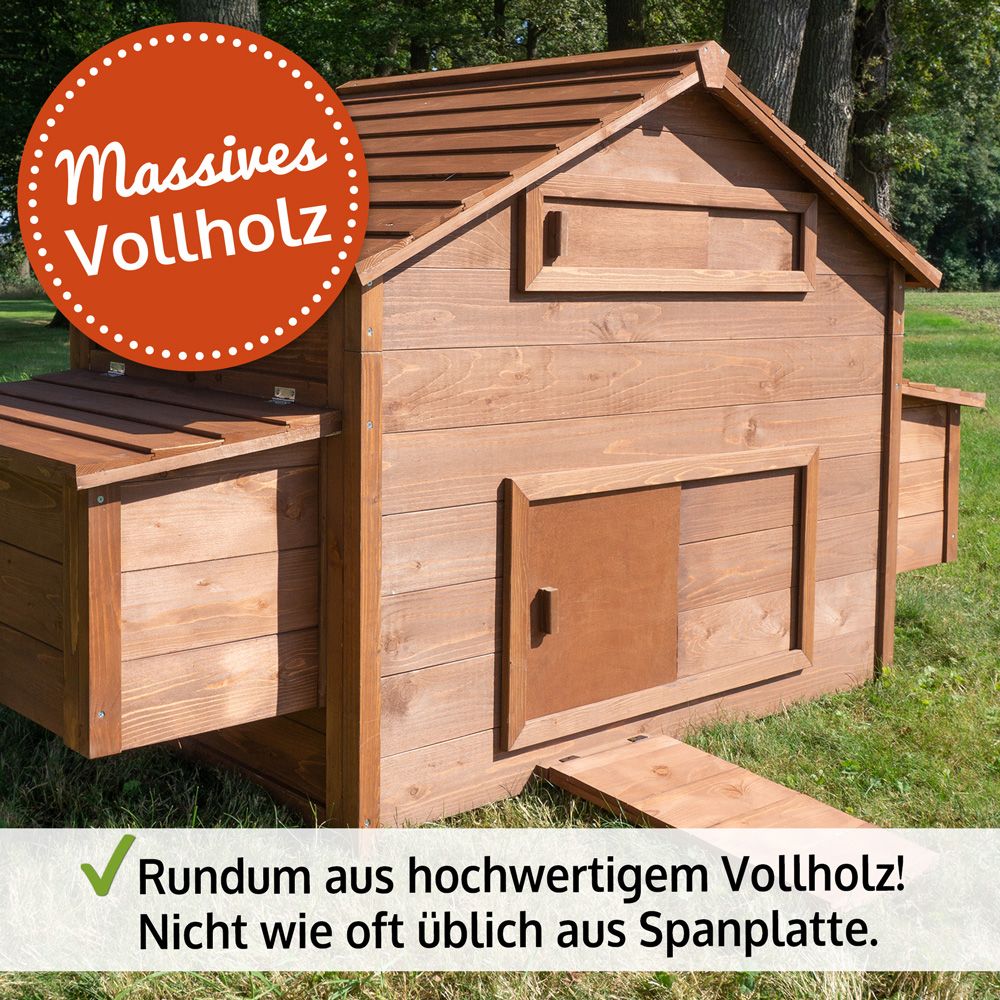 Hühnervoliere Happyfarm; massives Vollholz