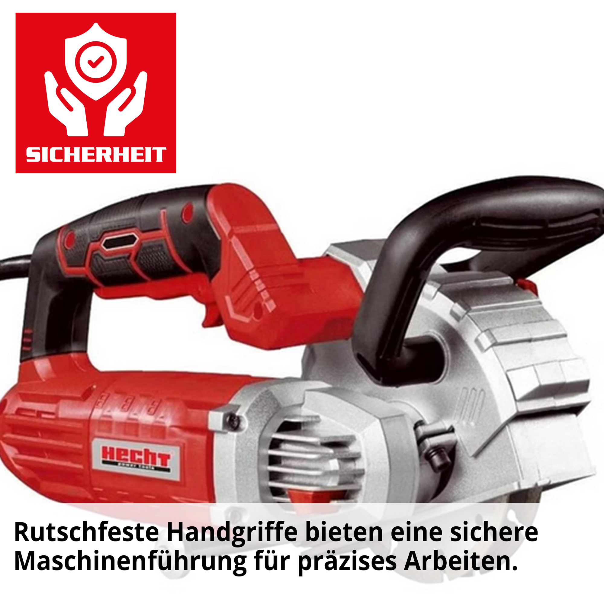 HECHT 1660 Mauernutfräse mit rutschfesten Handgriffen für eine sichere Maschinenführung