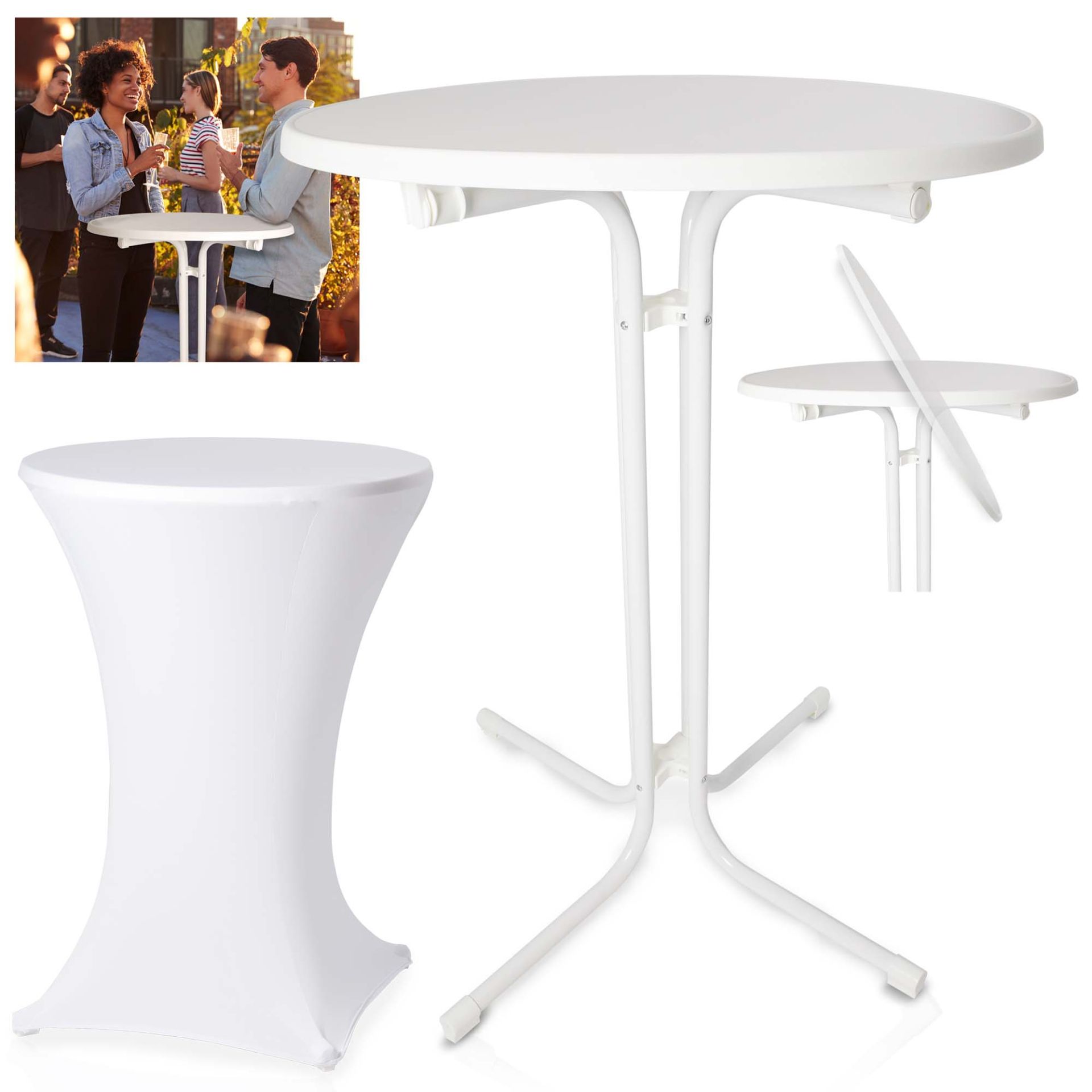 Einklappbarer Stehtisch weiß