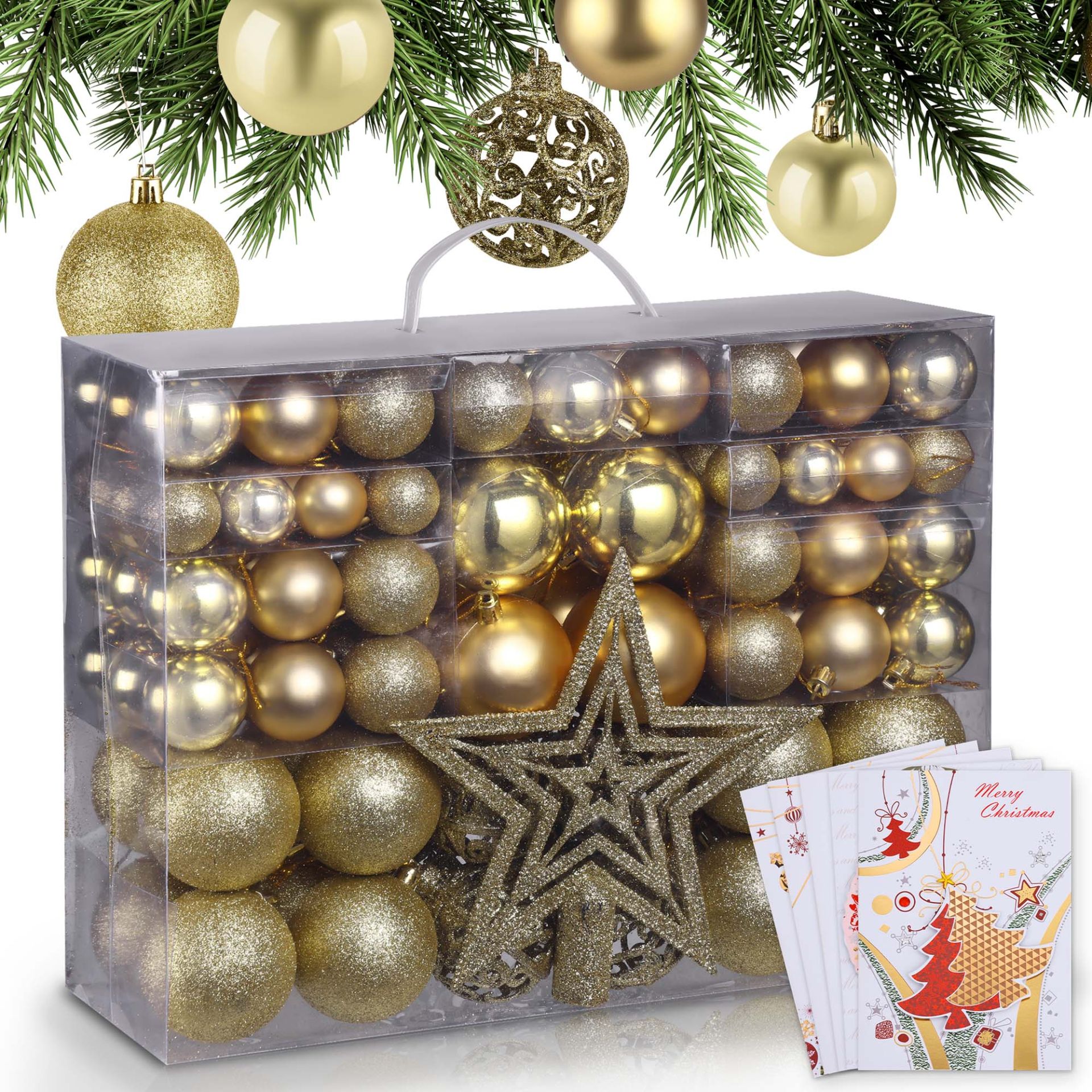 ONBEST, Weihnachtskugeln Gold, Artikelnummer 44226