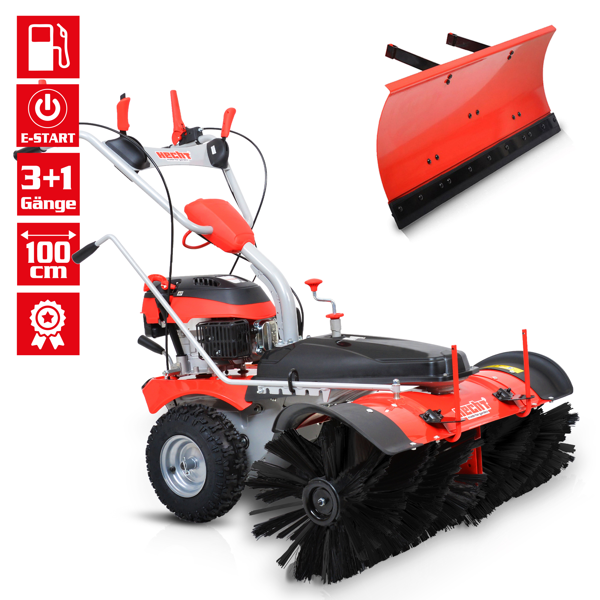 HECHT Benzin Kehrmaschine 8101 S inklusive Schneeschild 