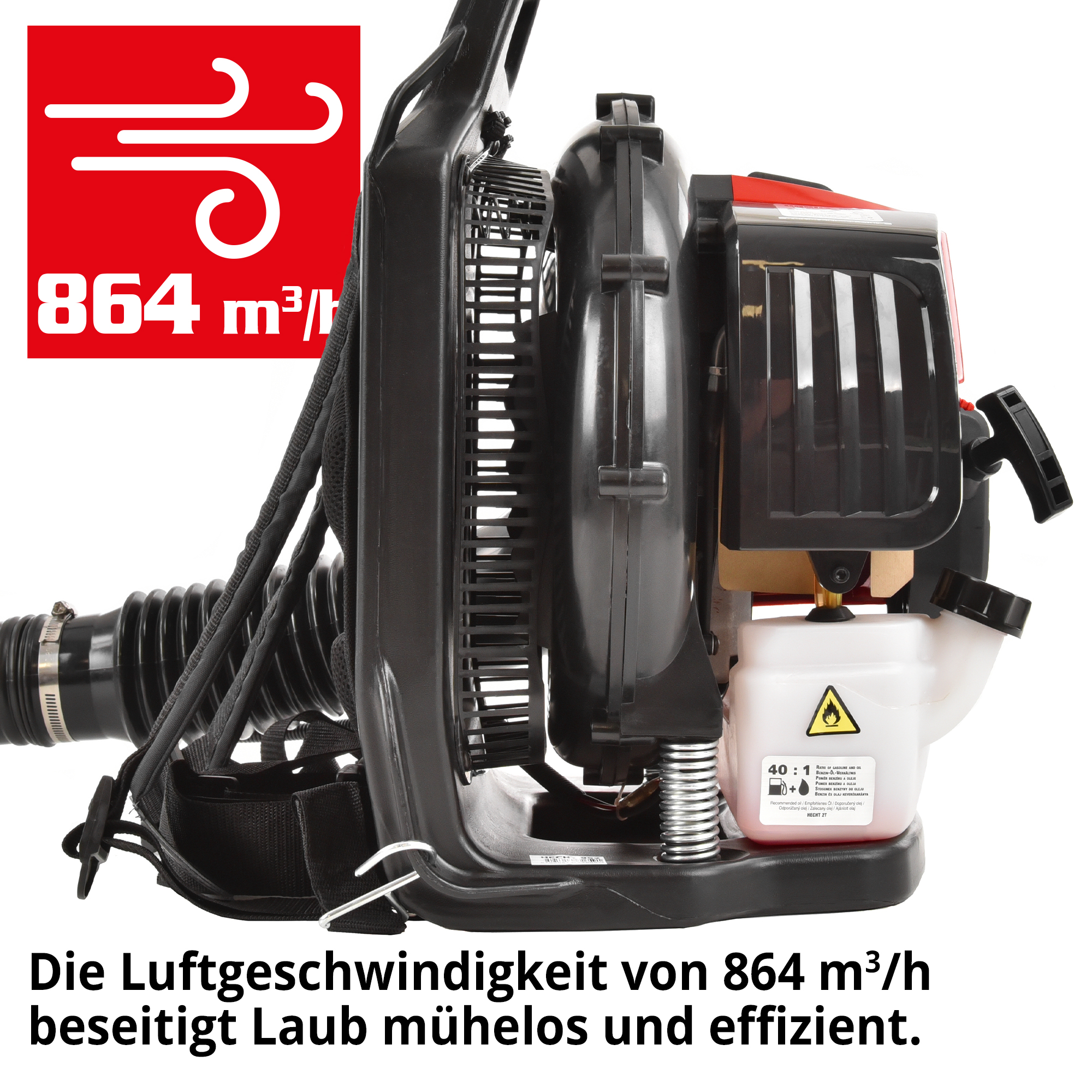 Benzin-Laubbläser mit 864 cbm Luftsrom 