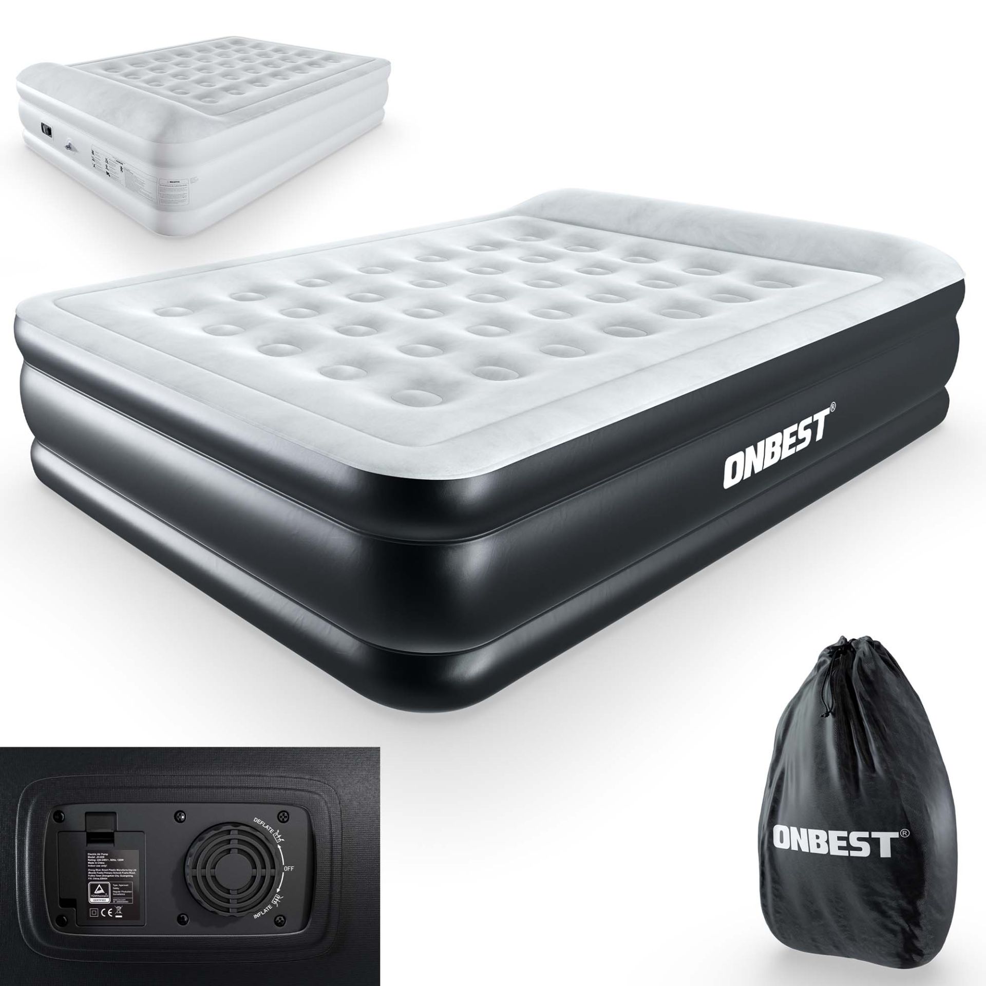 Luftbett Kingsize Schwarz - Mit bequemen Luftkammersystem; in 2 Farben erhältlich