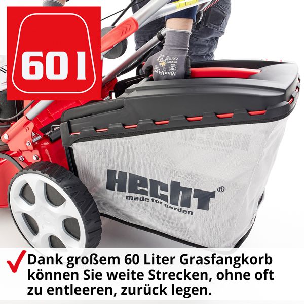 HECHT Benzin Rasenmäher »5484 SXE« Benzin Rasenmäher mit großem Fangkorb