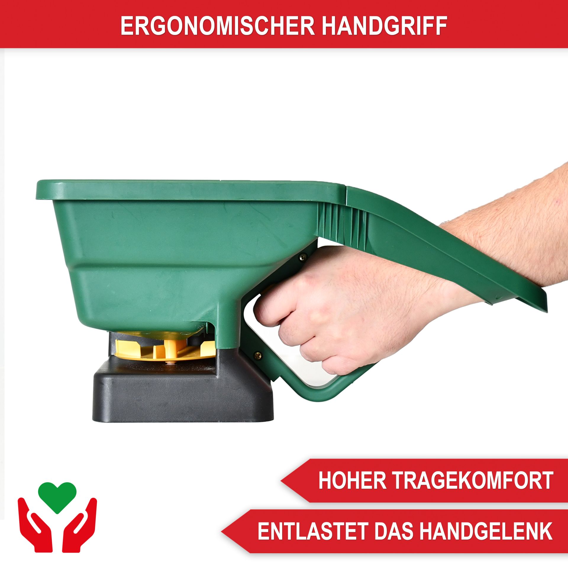 Handstreuer HS30 - ergonomischer Handgriff; hoher Tragekomfort; entlastet das Handgelenk