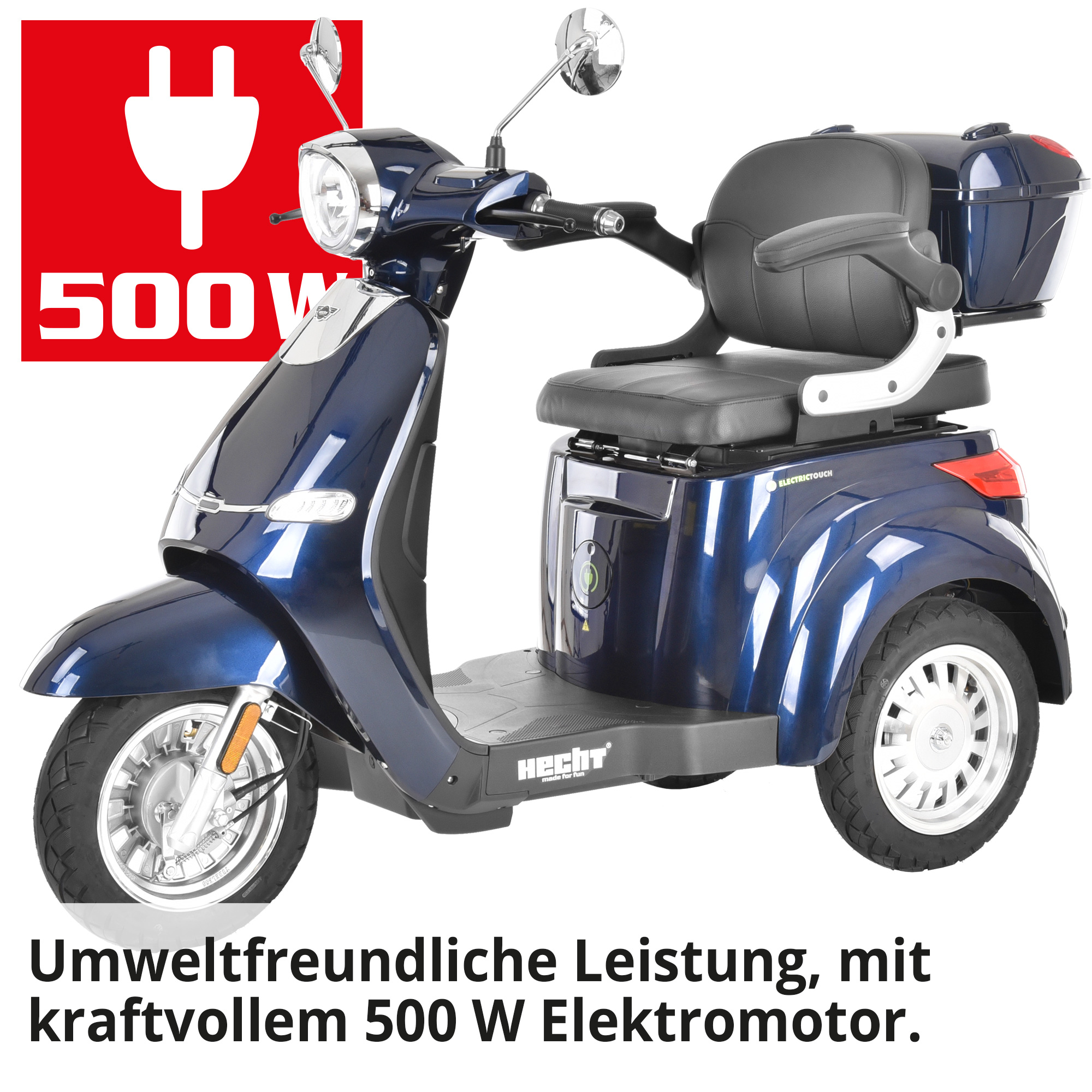 Hecht WISE BLUE Elektro Seniorenmobil mit umweltfreundlicher Leistung, mit kraftvollen Elektromotor