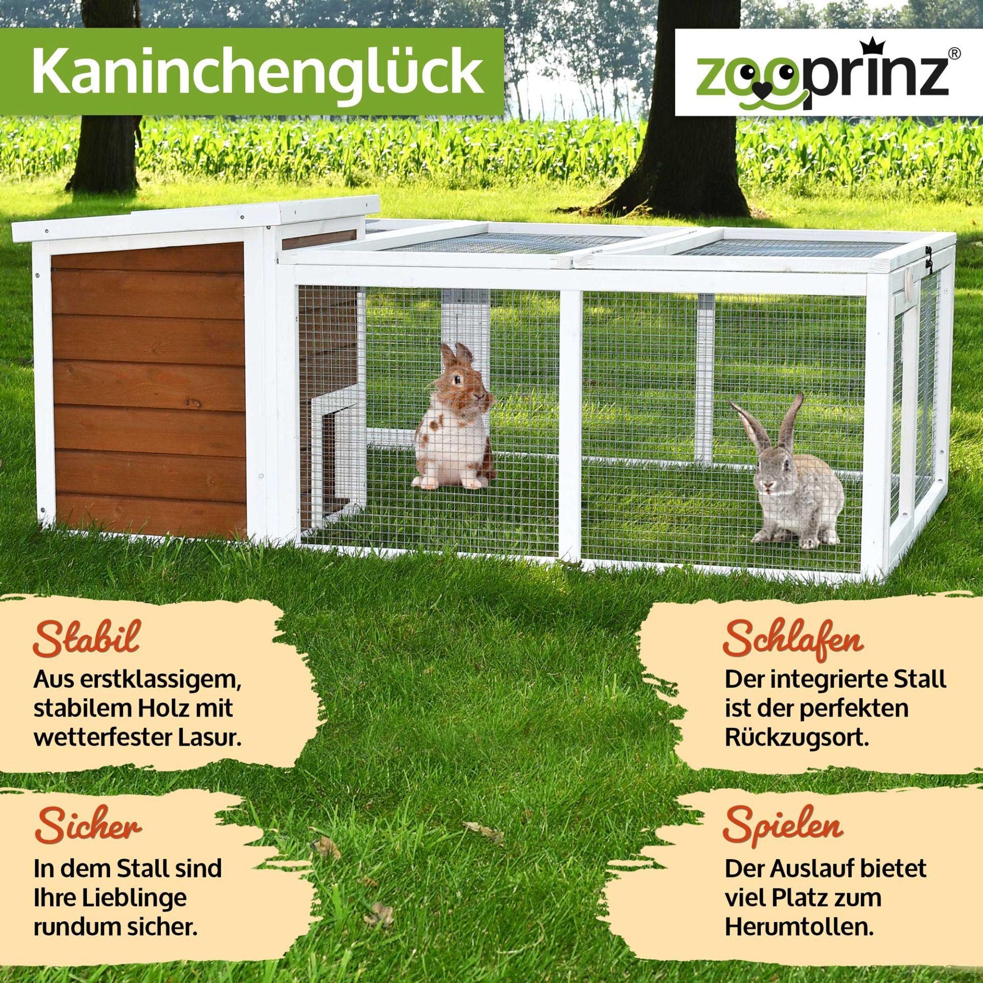 Hasenstall Rabbit Run Comfort; Schlafen, Spielen, Sicherheit