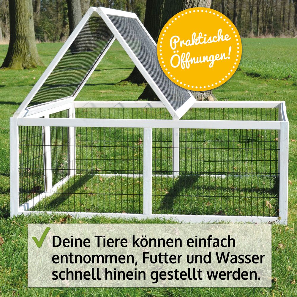 zooprinz Auslauf »Rabbit Run XL« praktische Öffnung aufklappbares Dach 