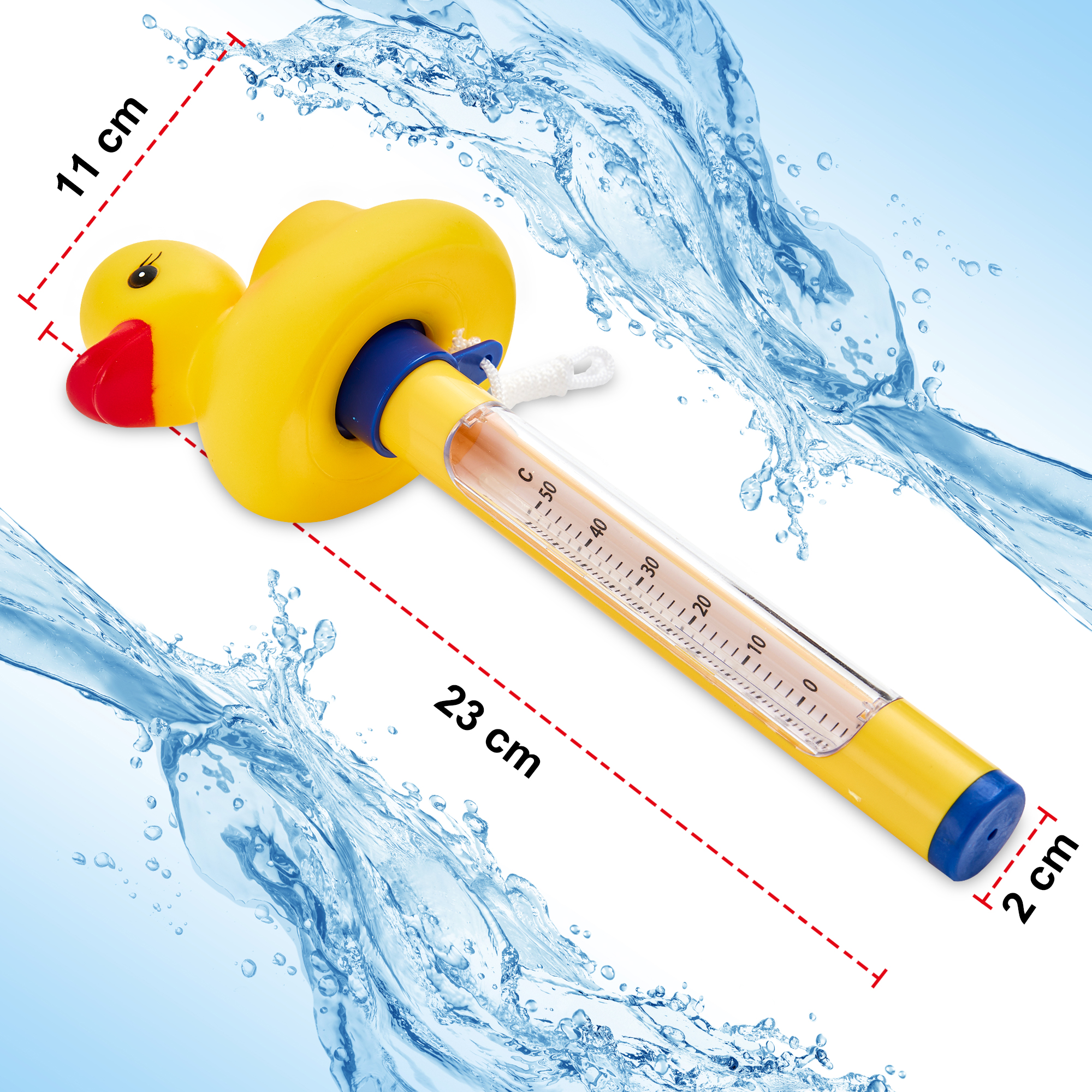 Hecht 060512 Wasser Thermometer Ente; Mit idealen kompakten Maßen