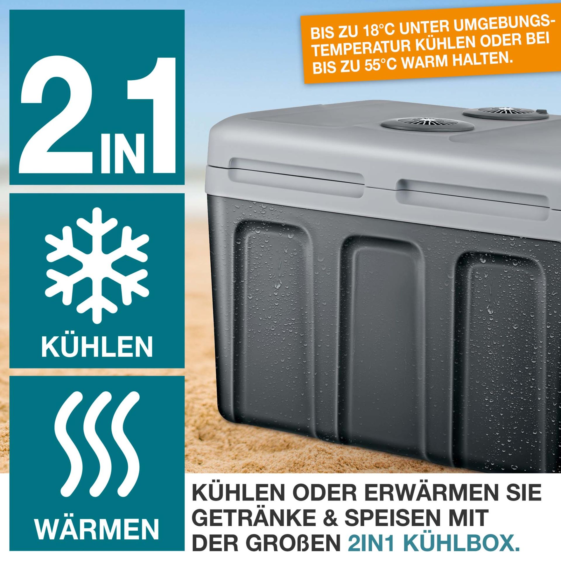 TOM Kühlbox CB-400; kann kühlen und warmhalten