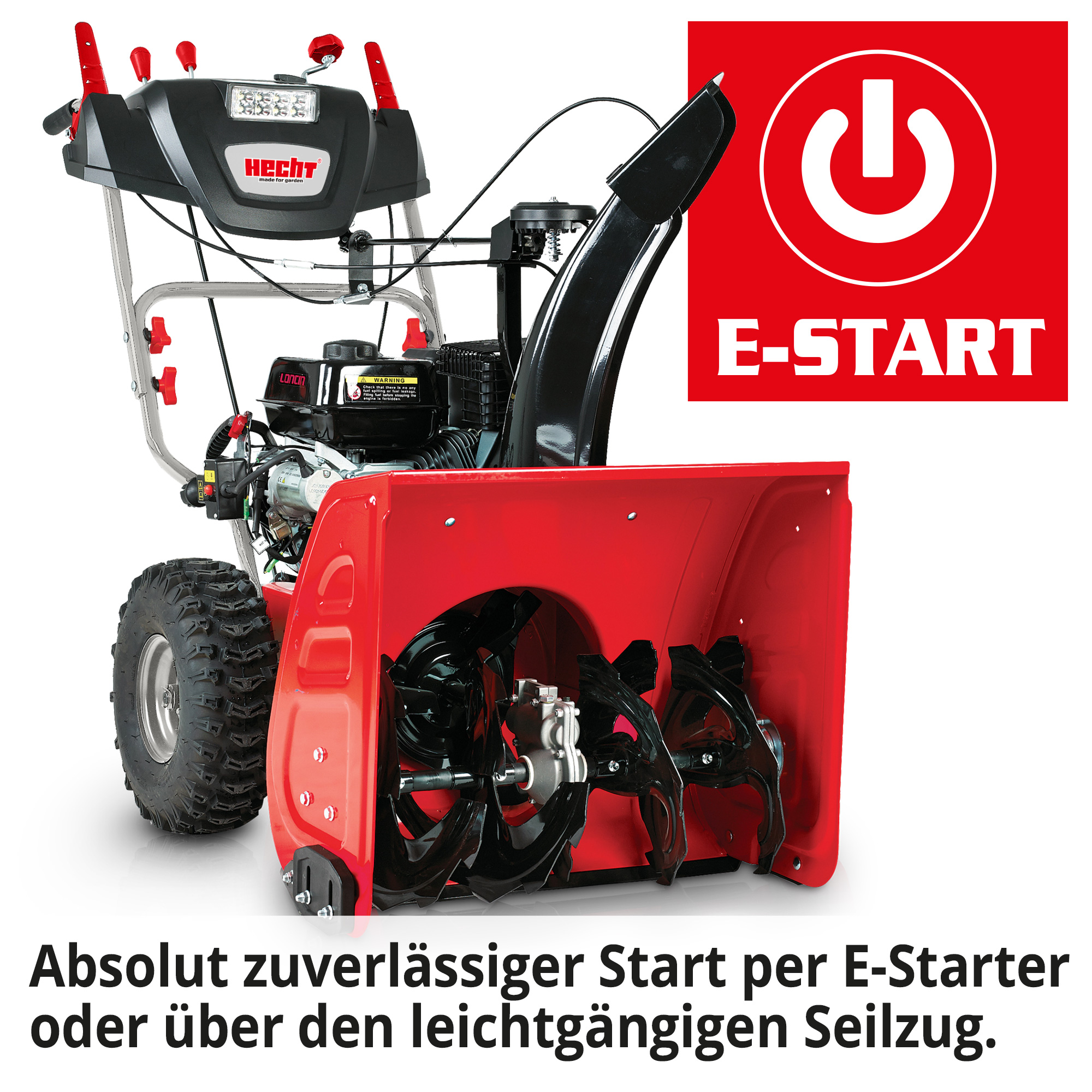 Benzin-Schneefräse mit zuverlässigen und schnellen Elektro Start