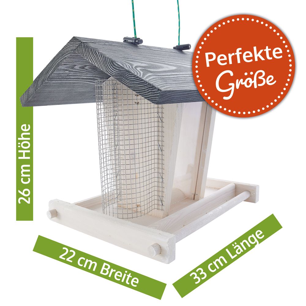 Vogelhaus Bird Kitchen; 33 x 22 x 26 Zentimeter, großes Dach