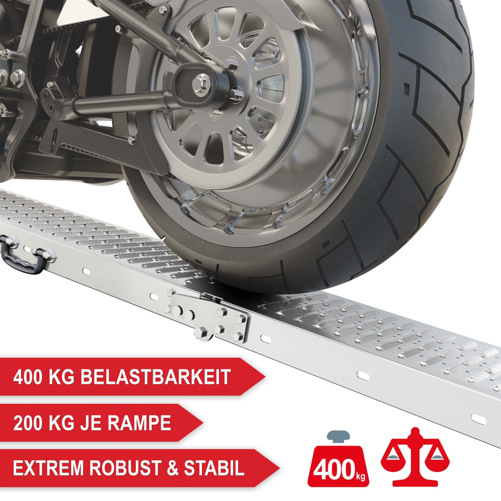 Auffahrrampen klappbar - Große Belastbarkeit, extrem robust und stabil