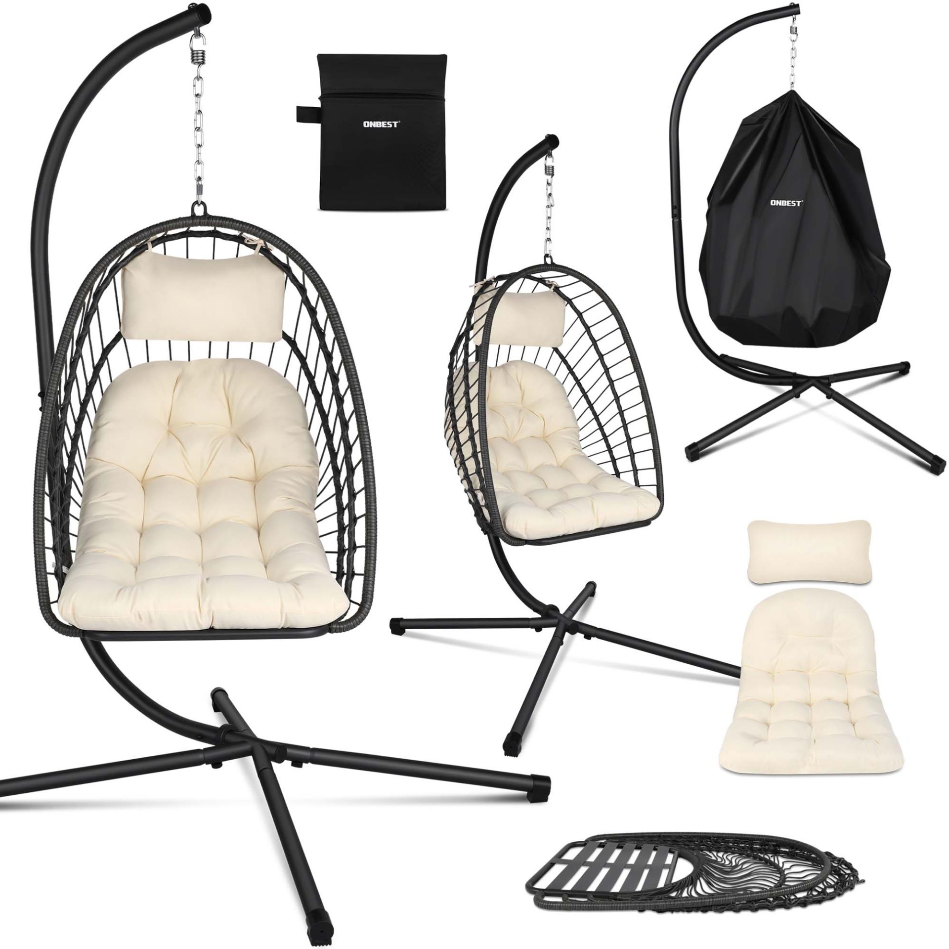 ONBEST, Hängesessel beige, Artikelnummer 44255 ONBEST, Hängesessel beige, Artikelnummer 44255