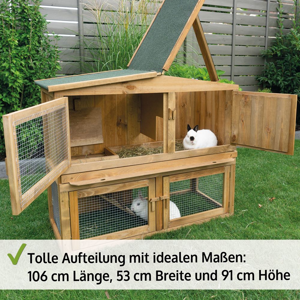 zooprinz Hasenstall Obelix tolle Aufteilung durch ideale Maße 