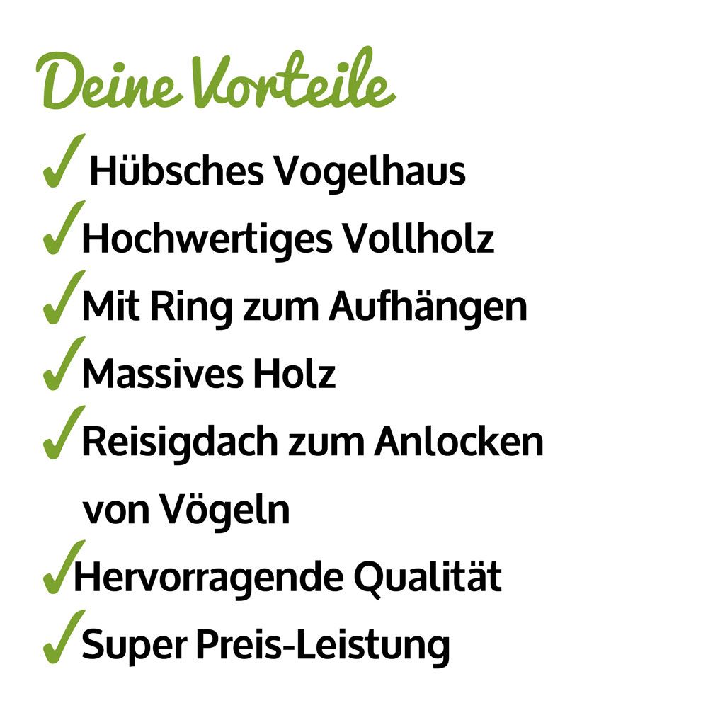 zooprinz Vogelhaus »Sweet Home« Vorteile 