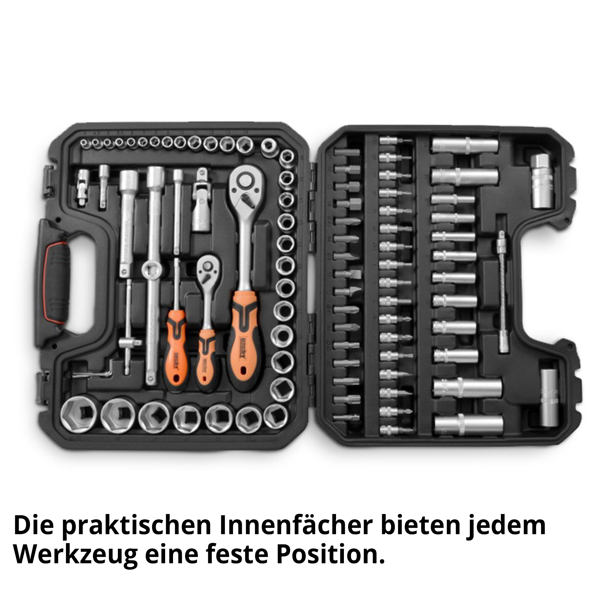 HECHT Knarrenkasten-Set »94-teilig« Knarrenkasten mit Innenfächern für perfekte Ordnung